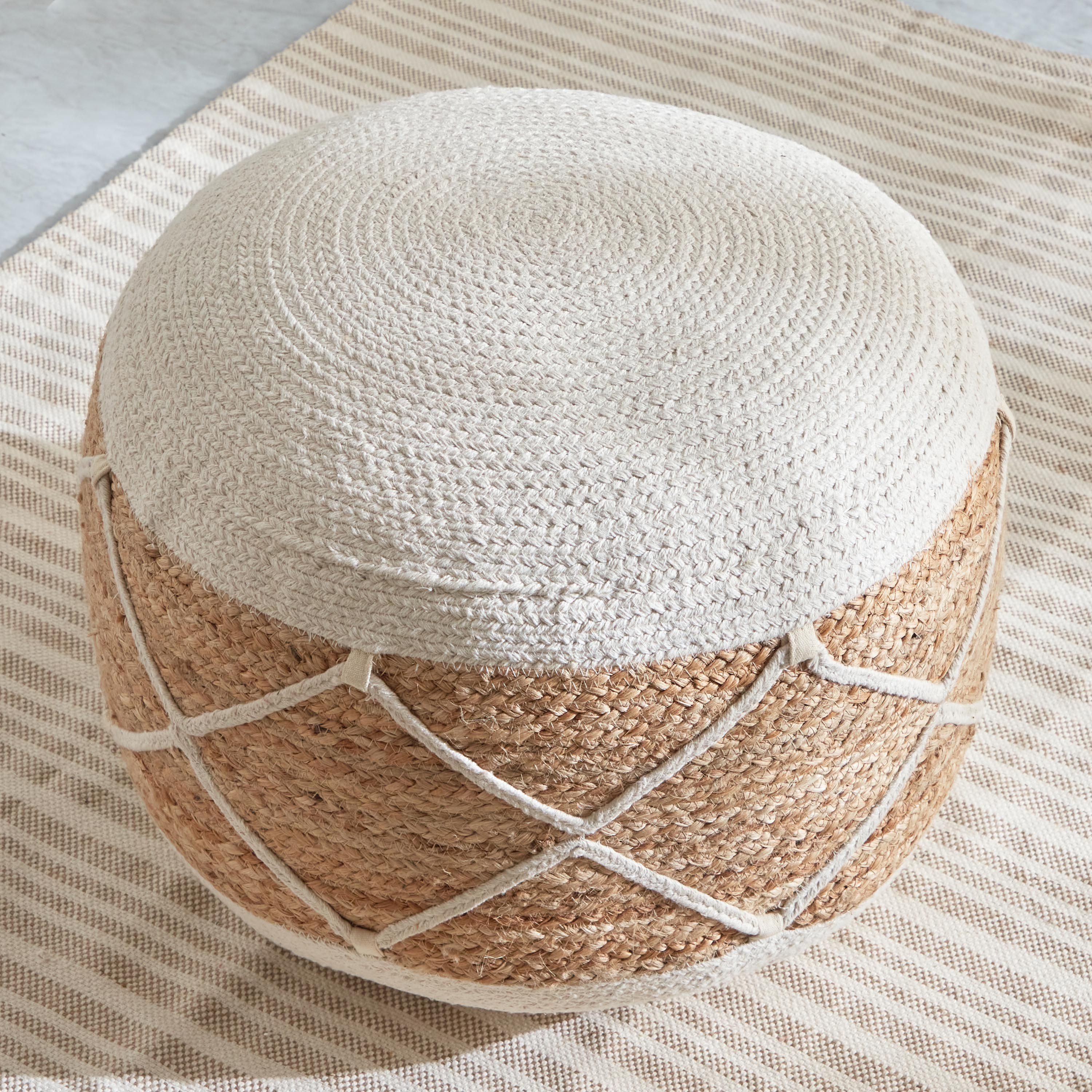 Eco Handmade Jute Pouf - 50x50x35 cm-hbxfurniture-kidsroom-kidsbeanbags-image-2