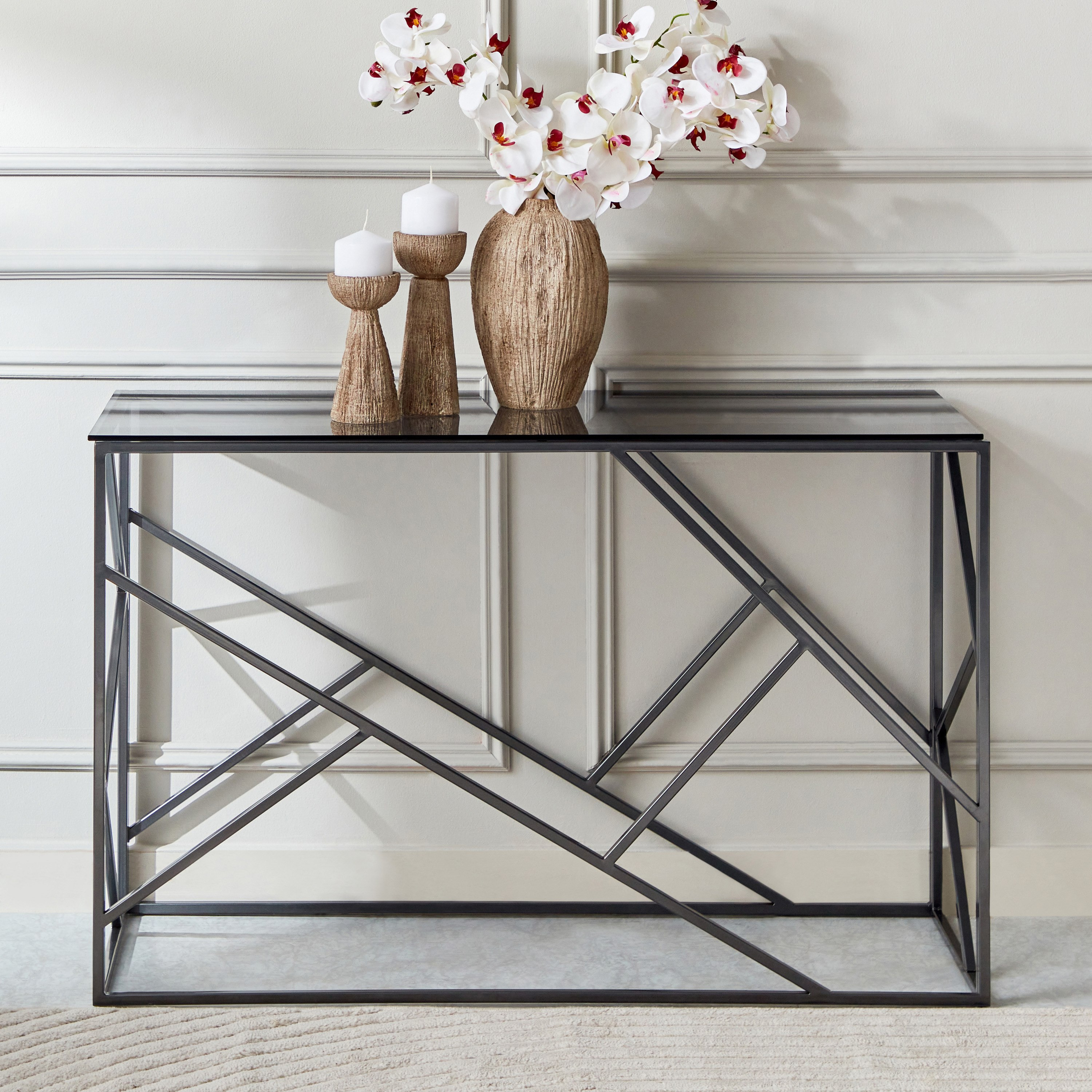 Melody Glass Top Console Table-hbxfurniture-tablesandstands-consoletables-image-1