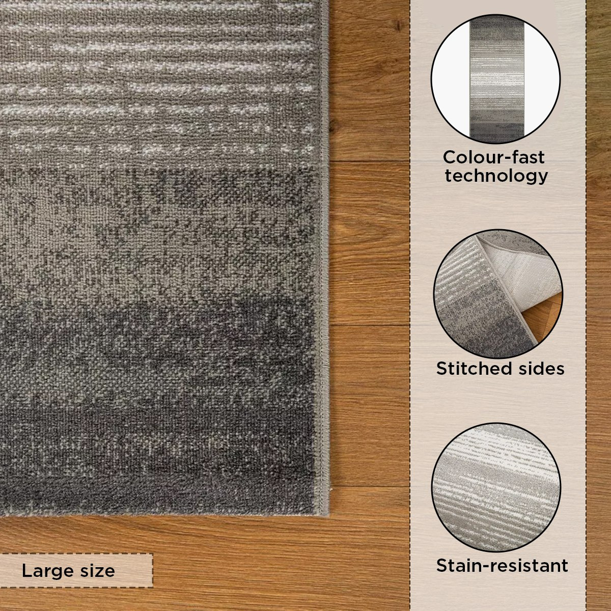 سجادة بولي بروبيلين مقاومة للبقع مخططة من ماهرين - 150x200 سم-hbxdecorandfurnishings-floorcoverings-rugs-image-6