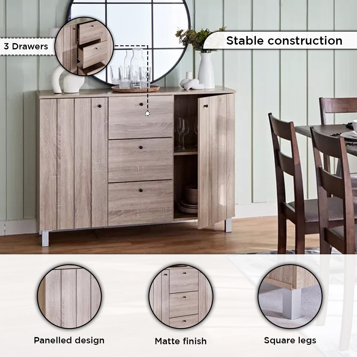 Edmond 2-Door Sideboard with 3 Drawers-hbxfurniture-diningroom-buffetsandsideboards-image-5