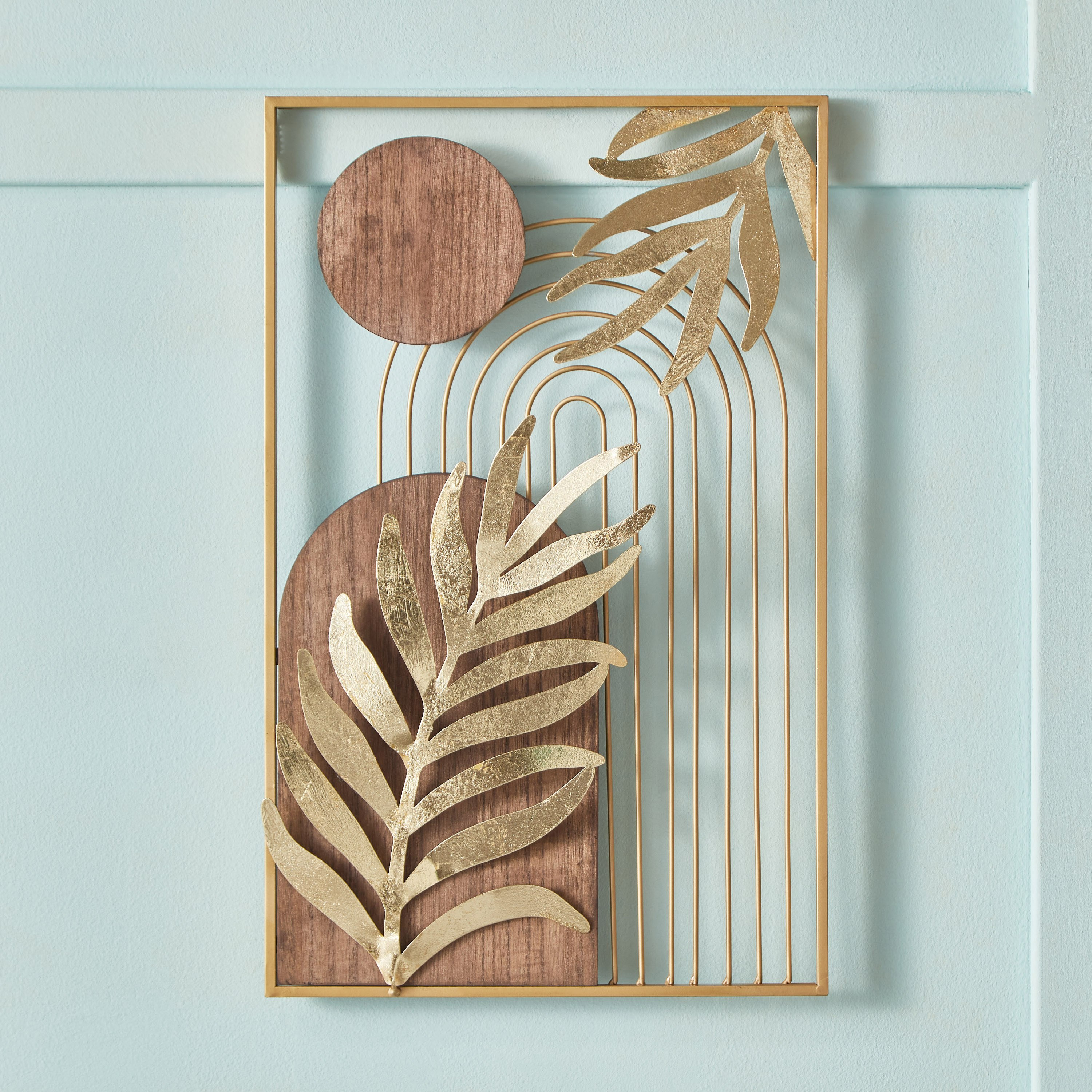 Tisso Metal and Wood Decorative Wall Accent - 34.9x55.9x2.5 cm-hbxlivingroom-walldecor-wallart-image-2