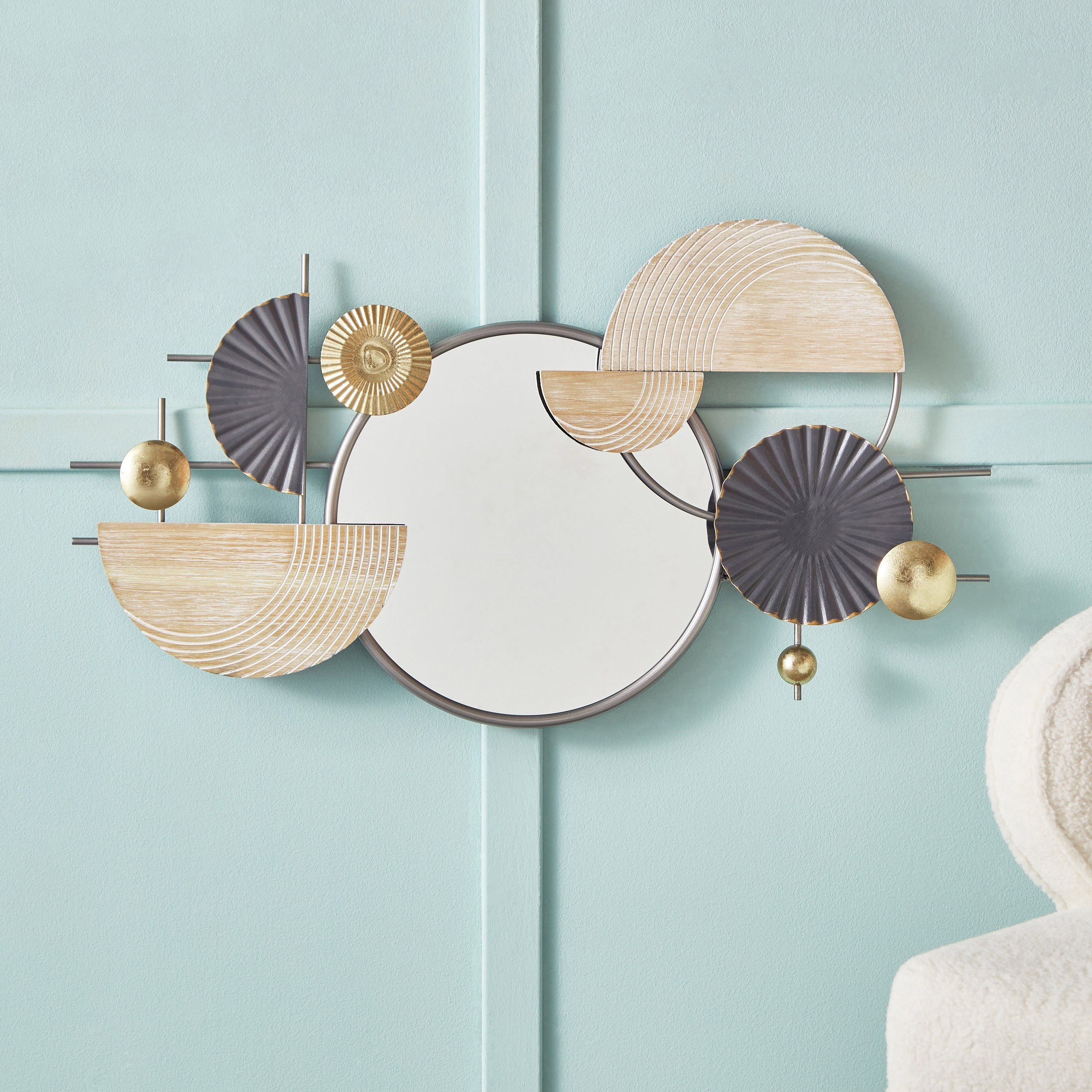 زينة حائط خشبية من تيسو مع مرآة - 90.2x50.2x5.1 سم-hbxlivingroom-walldecor-wallart-image-2