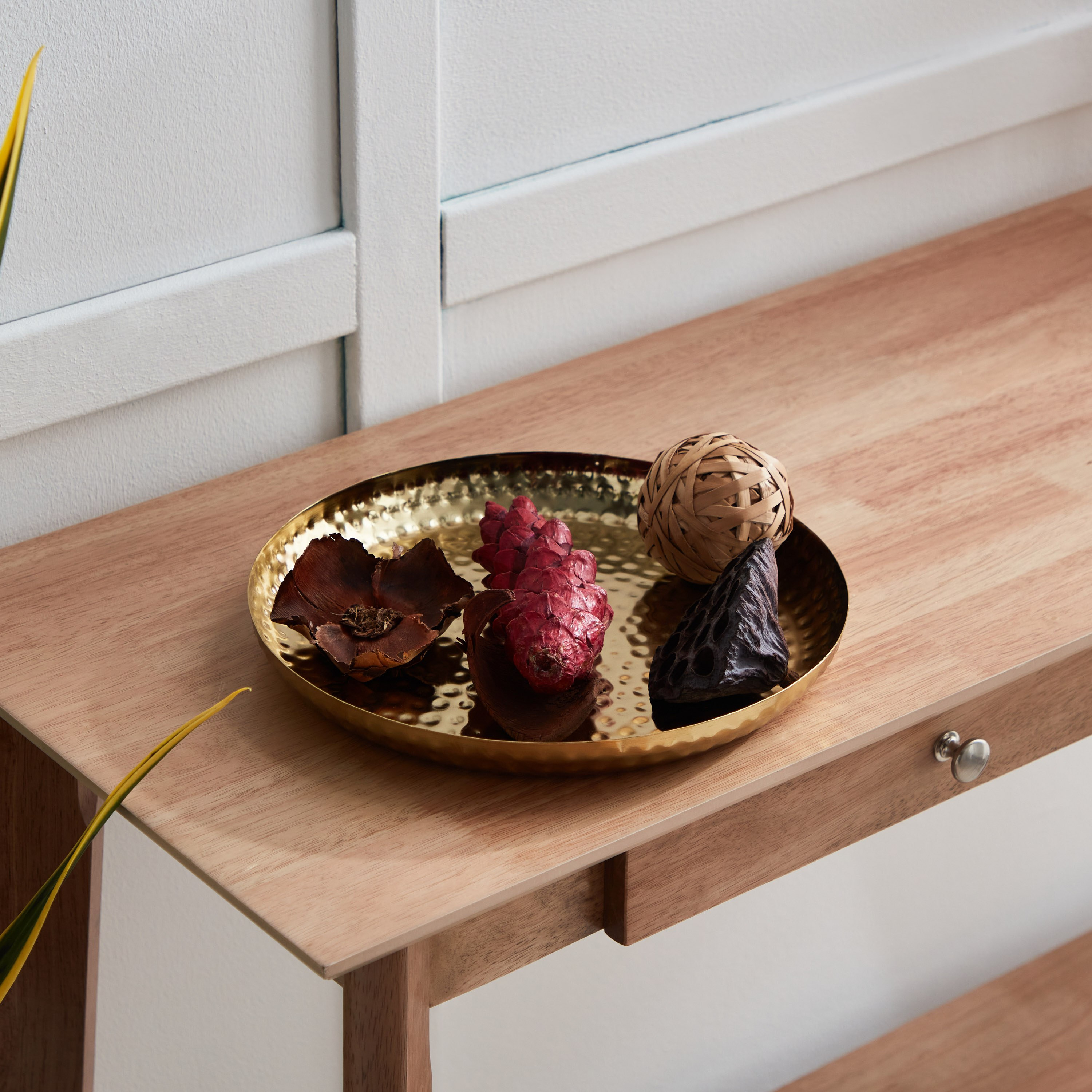 Verve Metal Hammered Decorative Tray - 20x29x3 cm-hbxhomeware-hbxdecorandfurnishings-image-1