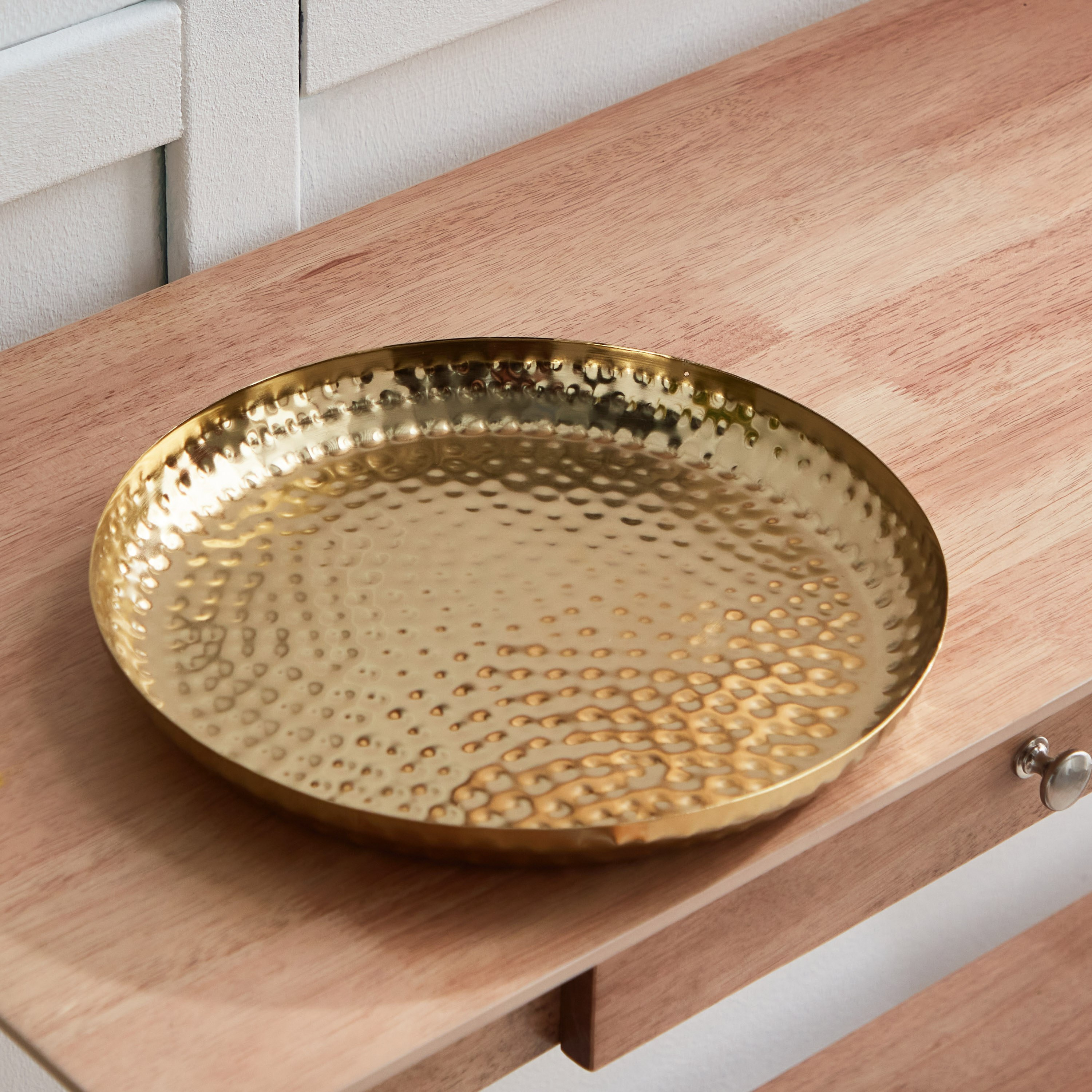 Verve Metal Hammered Decorative Tray - 20x29x3 cm-hbxhomeware-hbxdecorandfurnishings-image-2