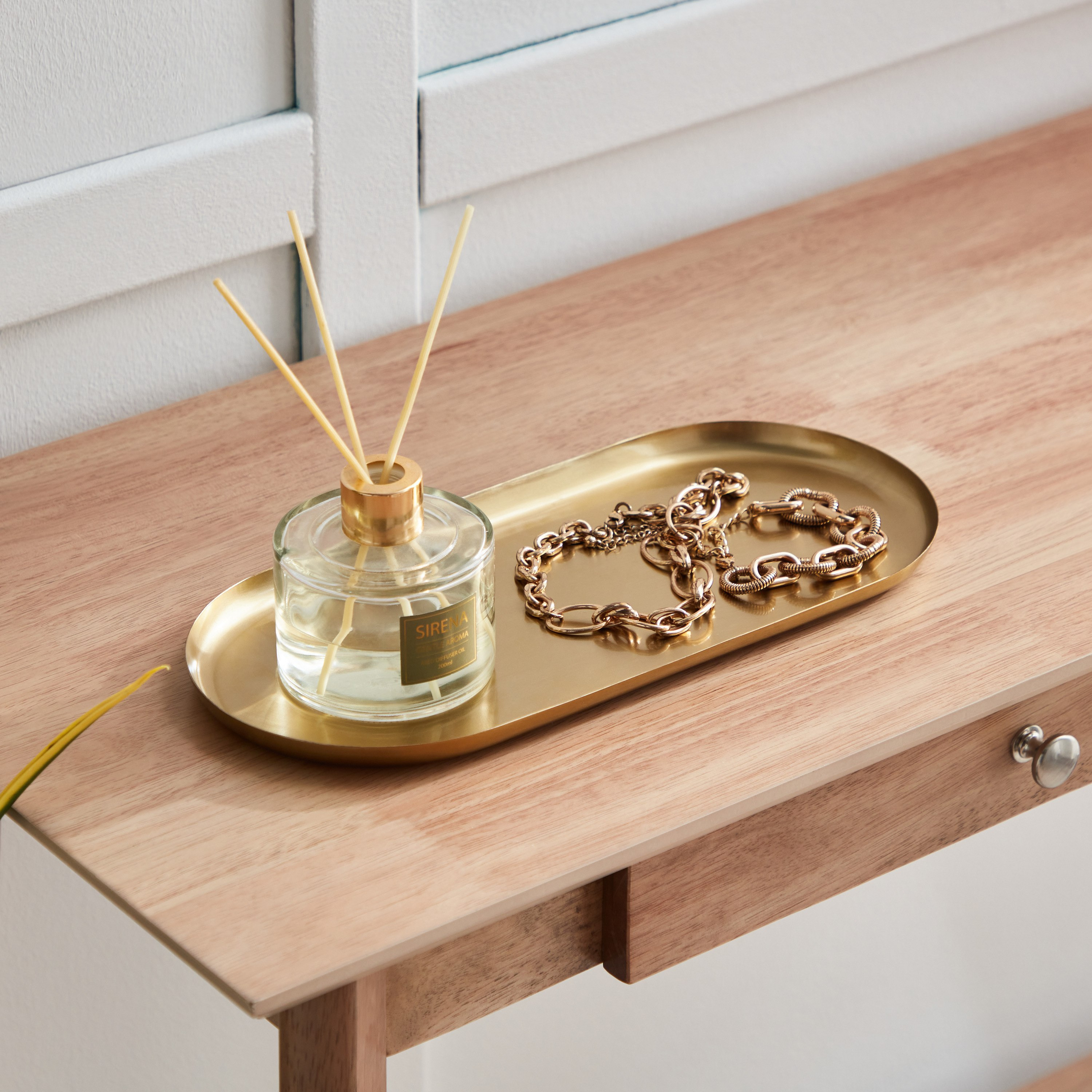 Verve Metal Oval Decorative Tray - 34x15.5x1.5 cm-hbxhomeware-hbxdecorandfurnishings-image-1