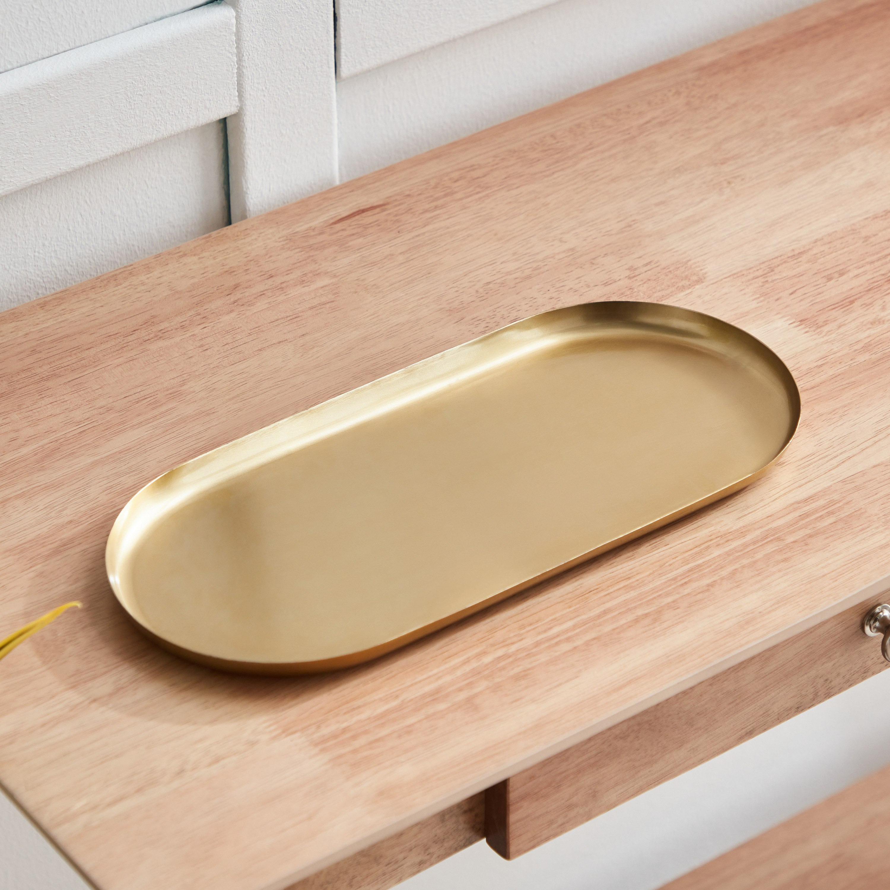 Verve Metal Oval Decorative Tray - 34x15.5x1.5 cm-hbxhomeware-hbxdecorandfurnishings-image-2