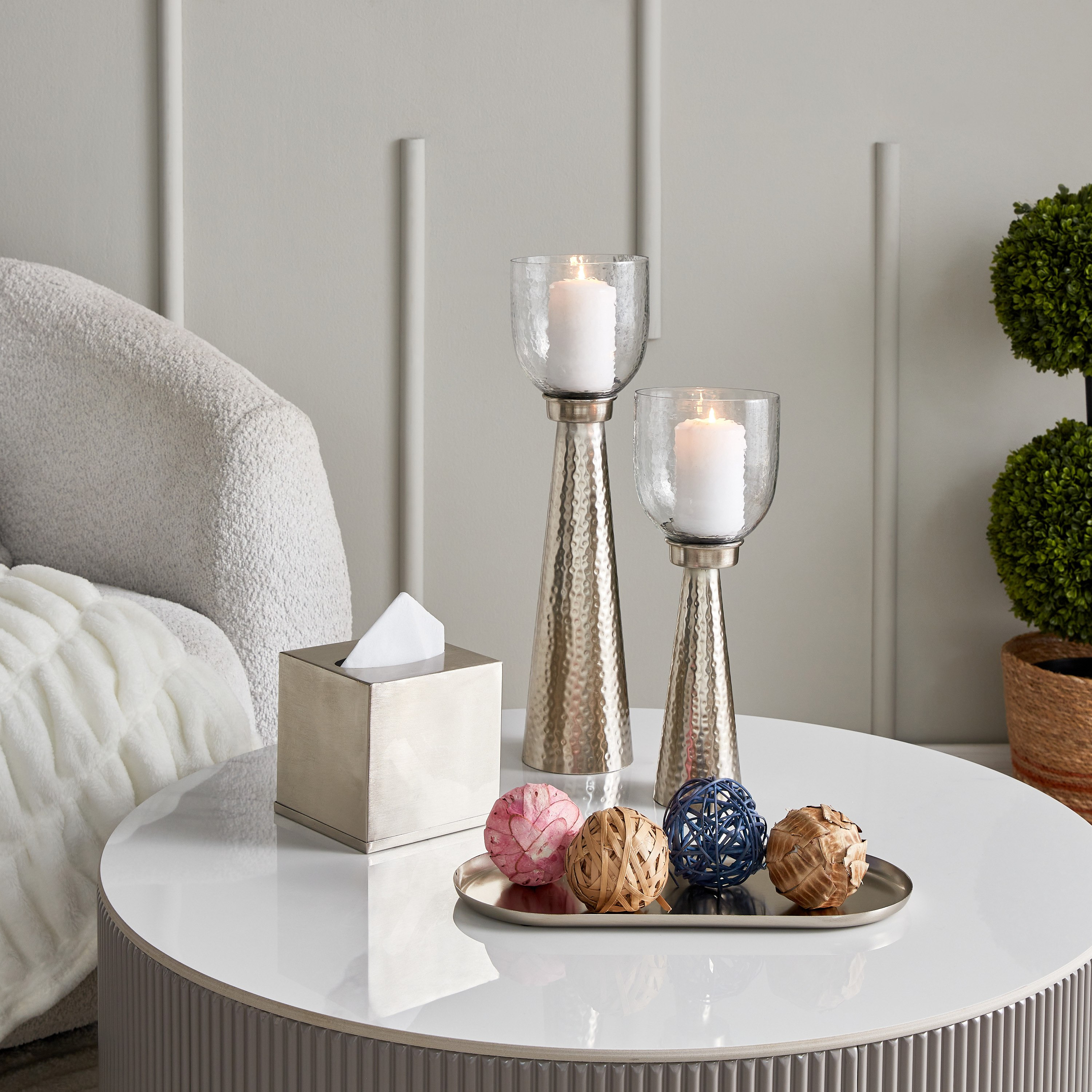 حامل شموع فانوس معدن مع زجاج من فيرف - 11x12x45 سم-hbxlivingroom-decorandaccessories-candleholders-image-5