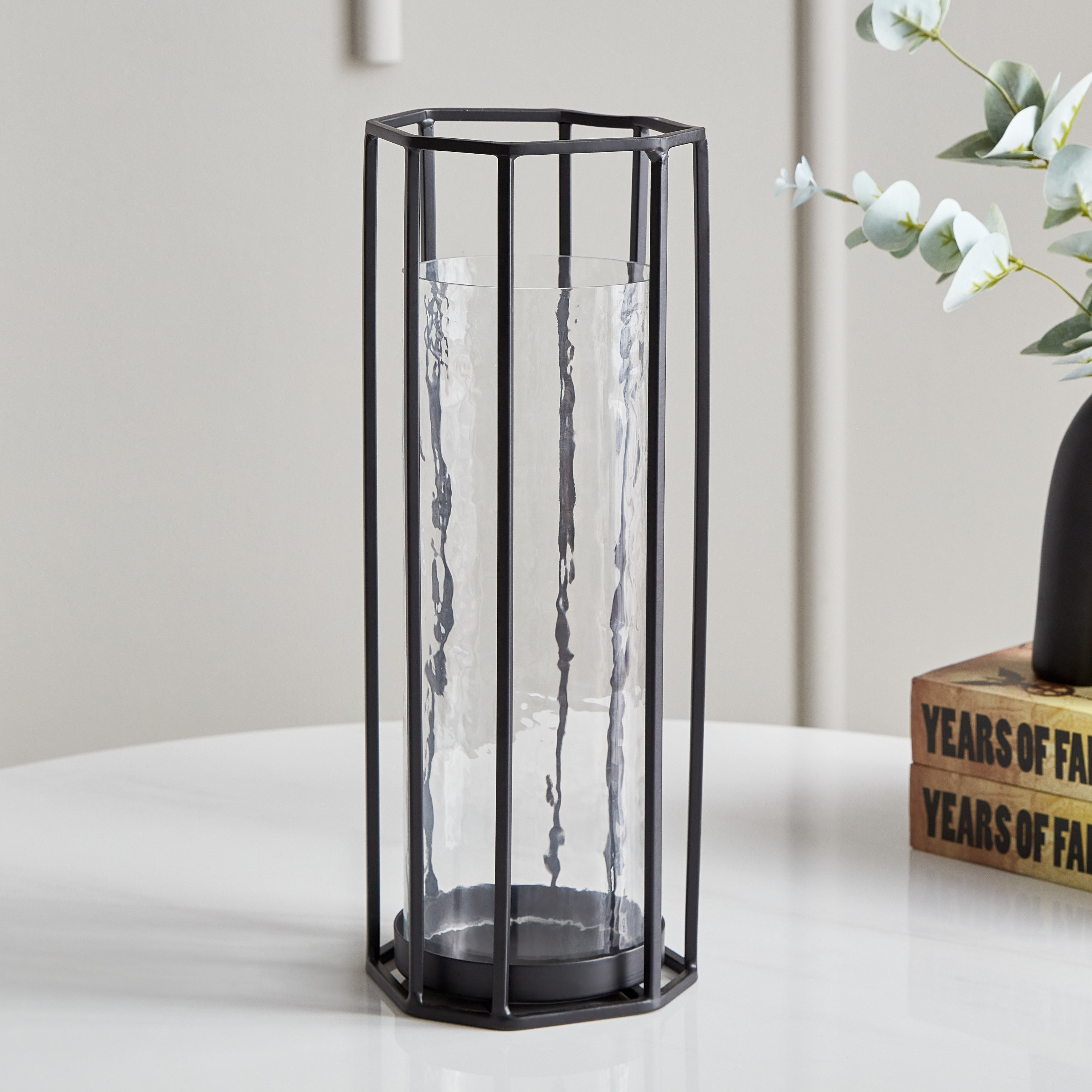 Verve Metal Hurricane Candleholder with Glass - 18x18x33.5 cm-hbxlivingroom-decorandaccessories-candleholders-image-2