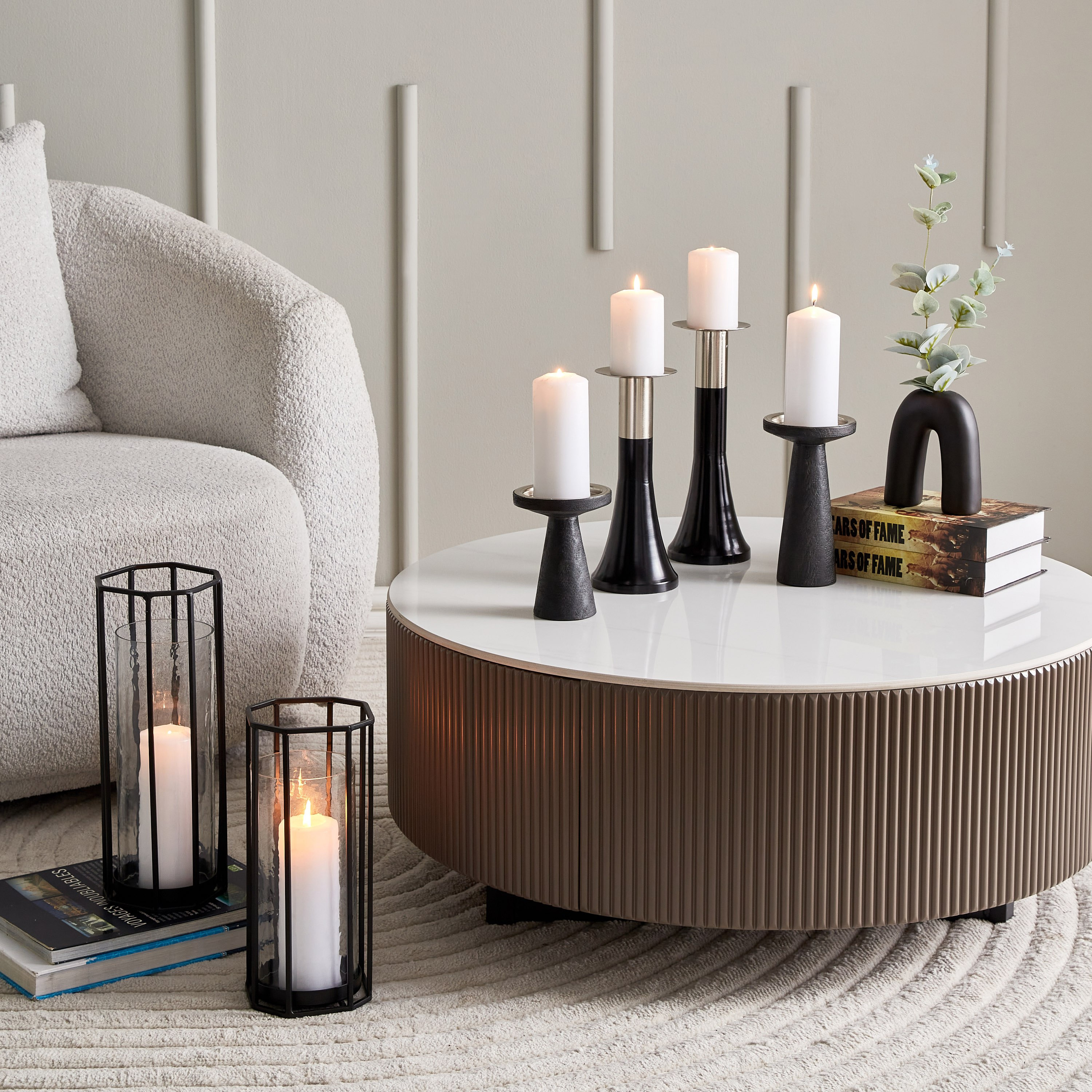 Verve Alluminium Pillar Candleholder - 8x8x24 cm-hbxlivingroom-decorandaccessories-candleholders-image-5