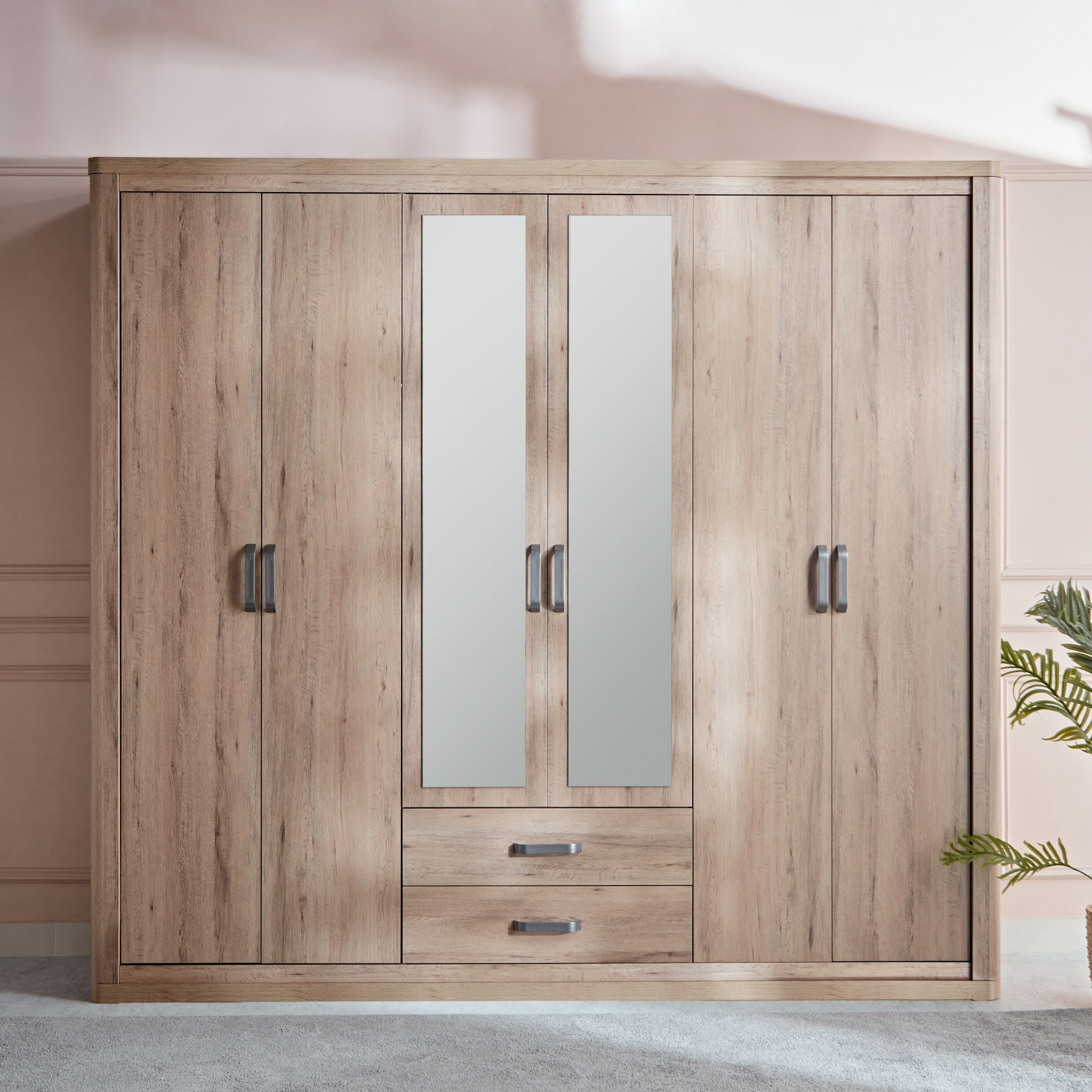 خزانة ملابس 6 أبواب مع 2 درج ومرآة - أوليفوس من موڤو -hbxfurniture-wardrobes-image-2