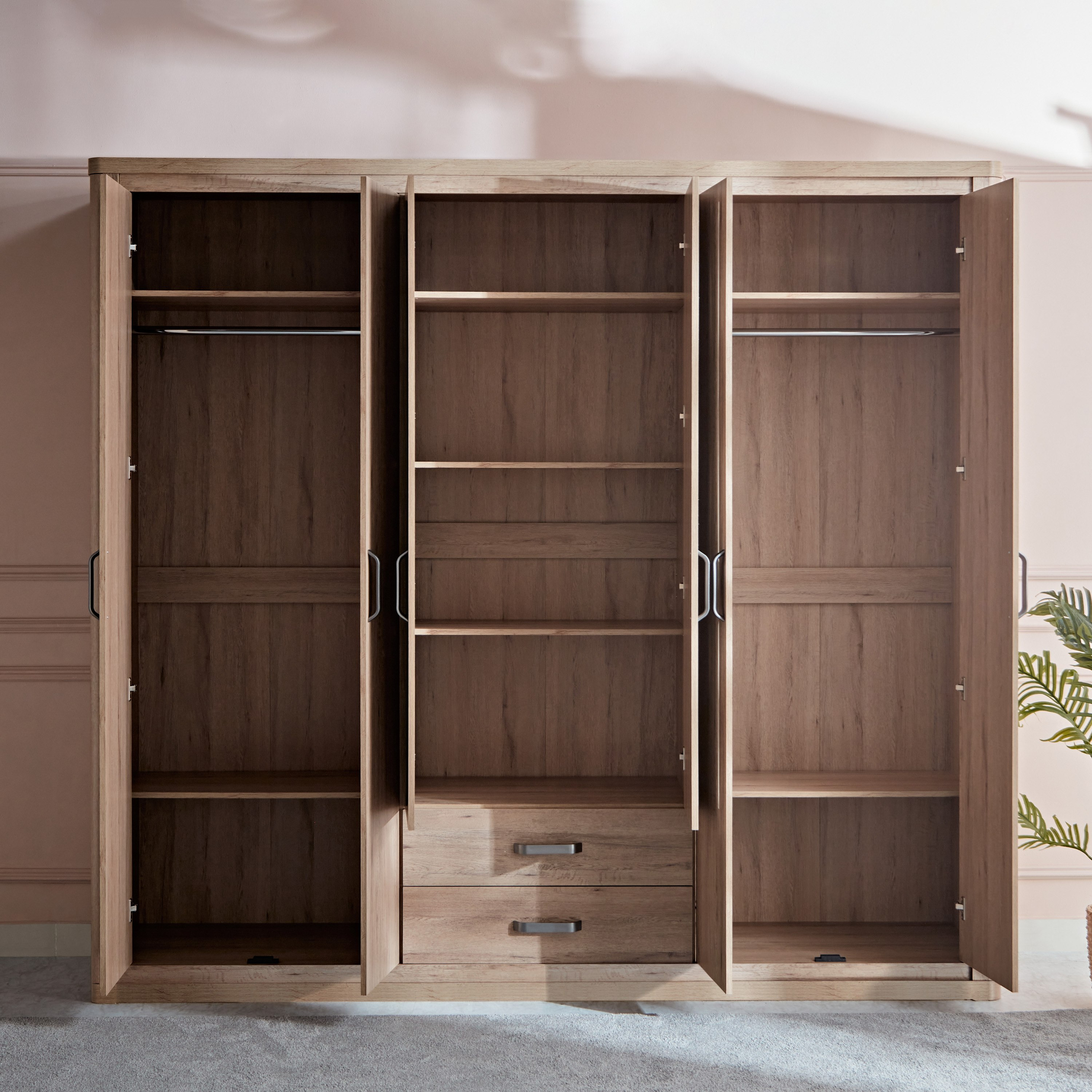 خزانة ملابس 6 أبواب مع 2 درج ومرآة - أوليفوس من موڤو -hbxfurniture-wardrobes-image-4