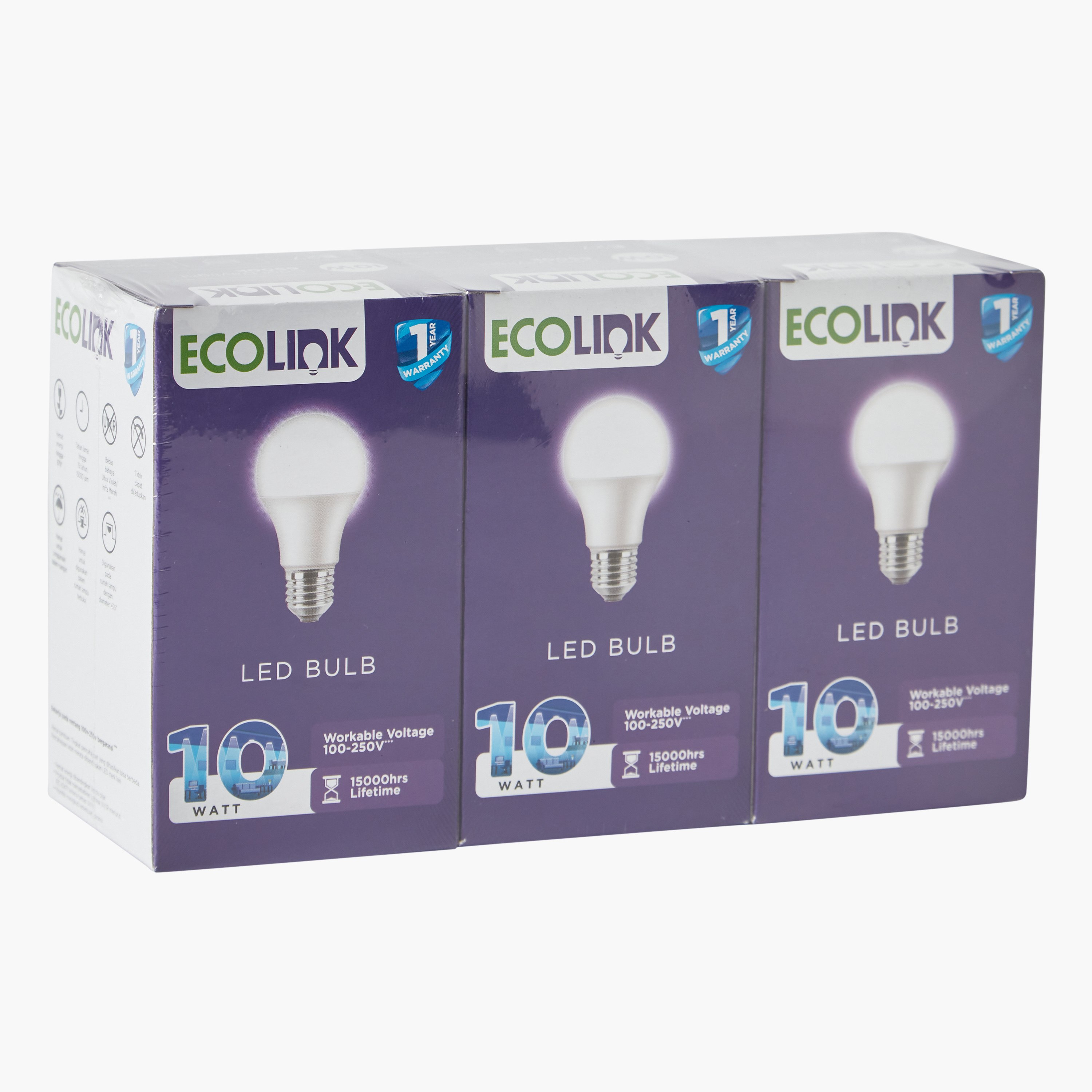 Ecolink 10W E27 Daylight LED Bulb - Set of 3-PROMO_HB_AE_B1G1_250925-image-4