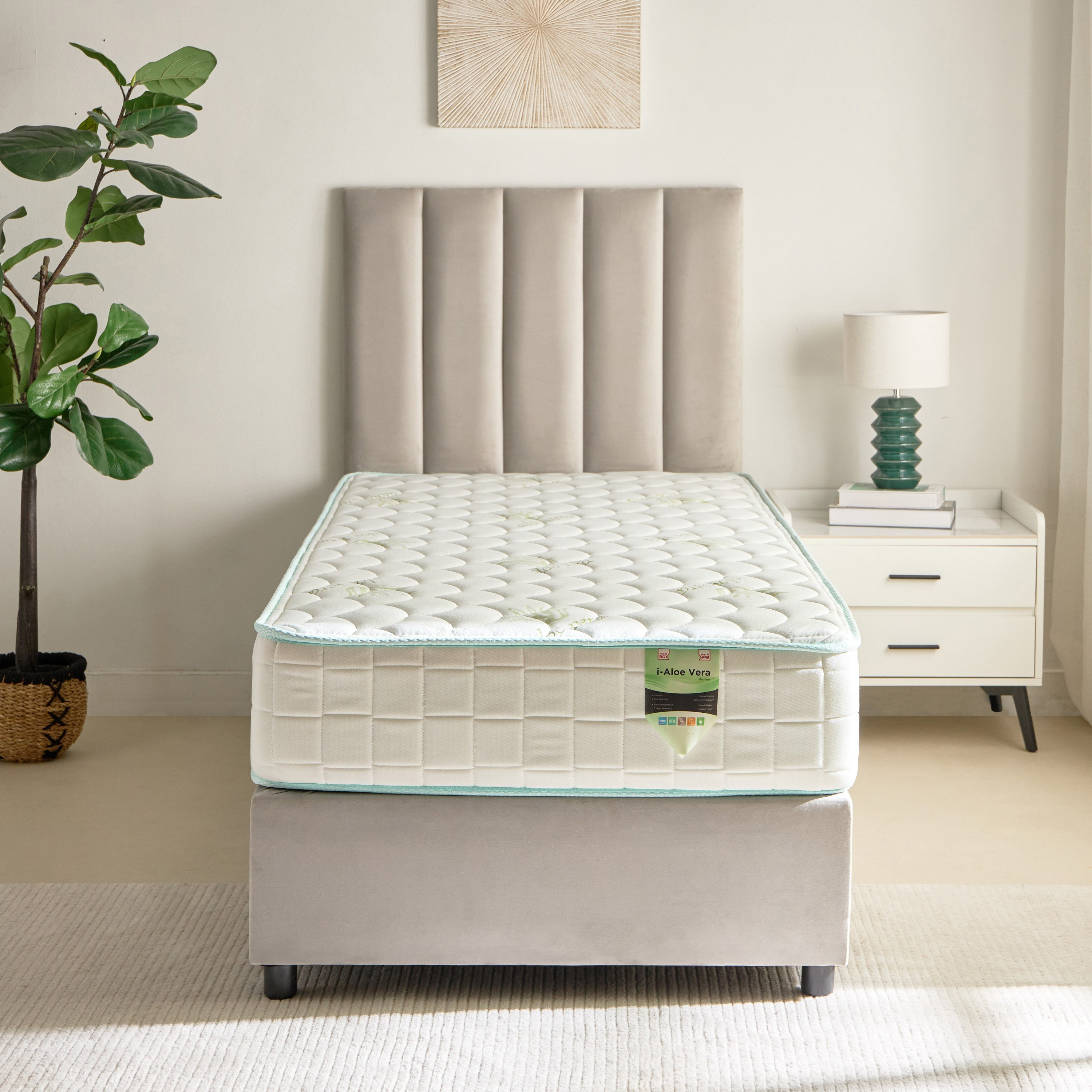 مرتبة فردية بنوابض جيبية متوسطة الصلابة من سليب نست آي ألو فيرا - 90x190x25 سم-hbxfurniture-bedroom-mattresses-single-image-3