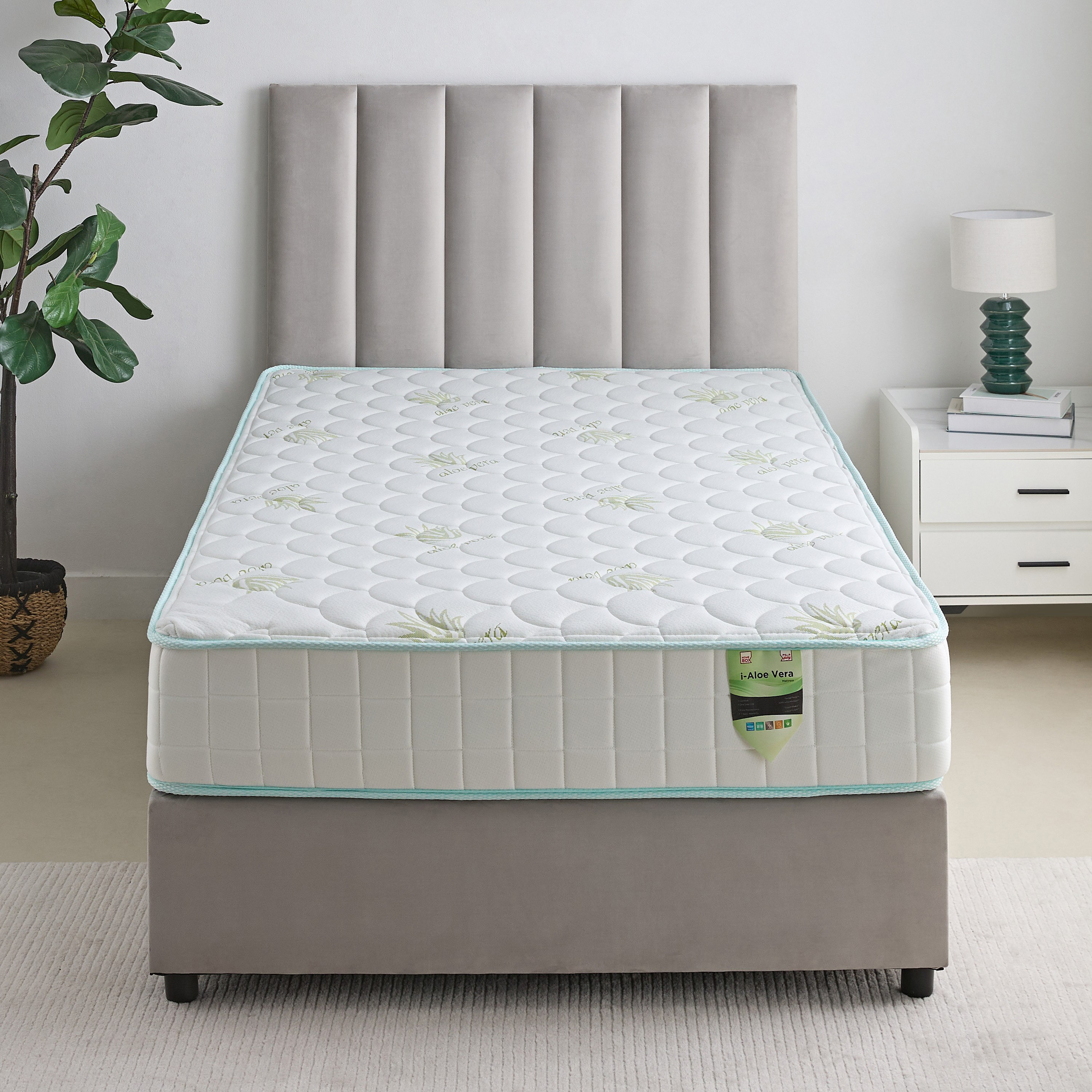 مرتبة كوين بنوابض جيبية متوسطة الصلابة من سليب نست آي ألو فيرا - 150x200x25 سم-hbxbedroom-mattresses-queen-image-3
