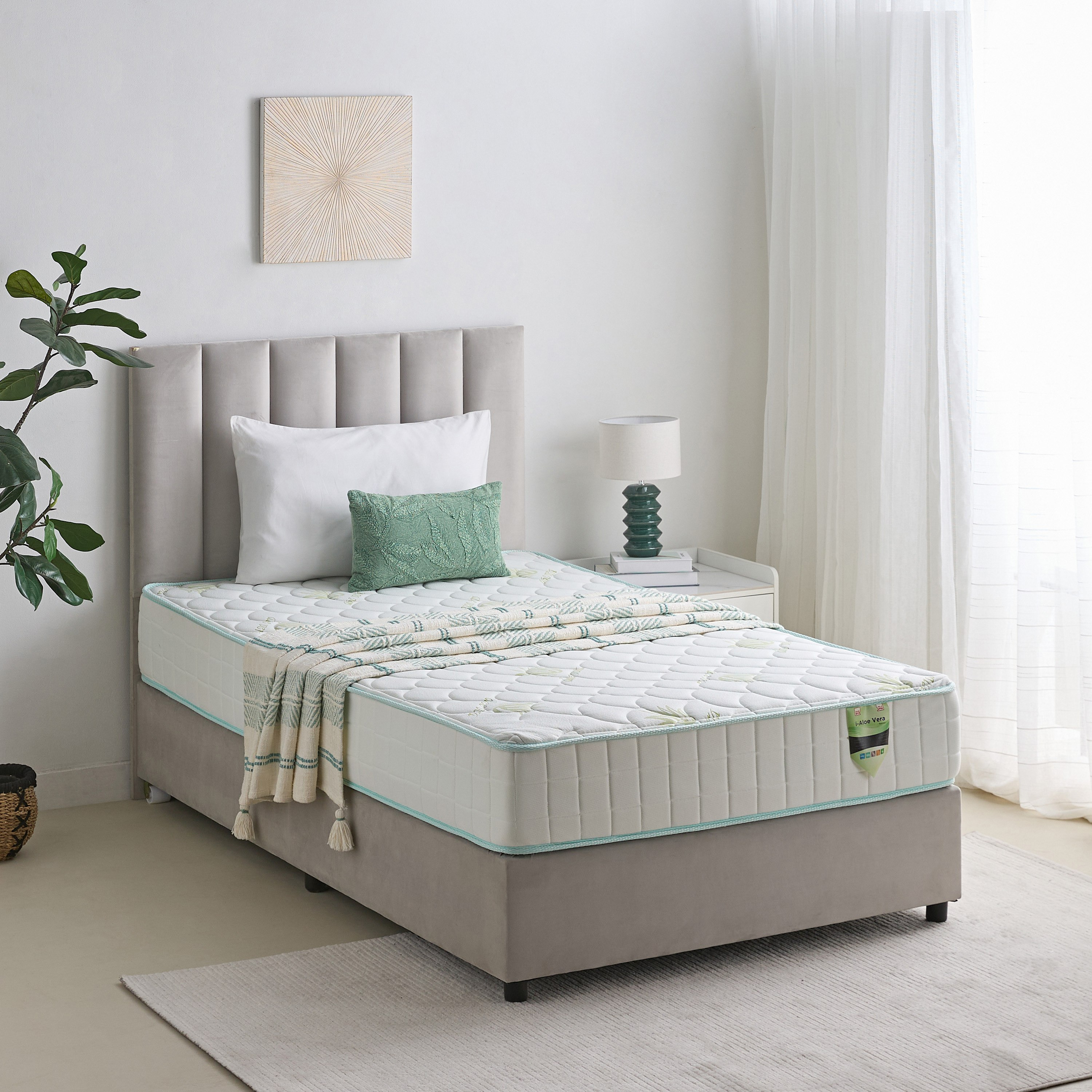 مرتبة كوين بنوابض جيبية متوسطة الصلابة من سليب نست آي ألو فيرا - 150x200x25 سم-hbxbedroom-mattresses-queen-image-8