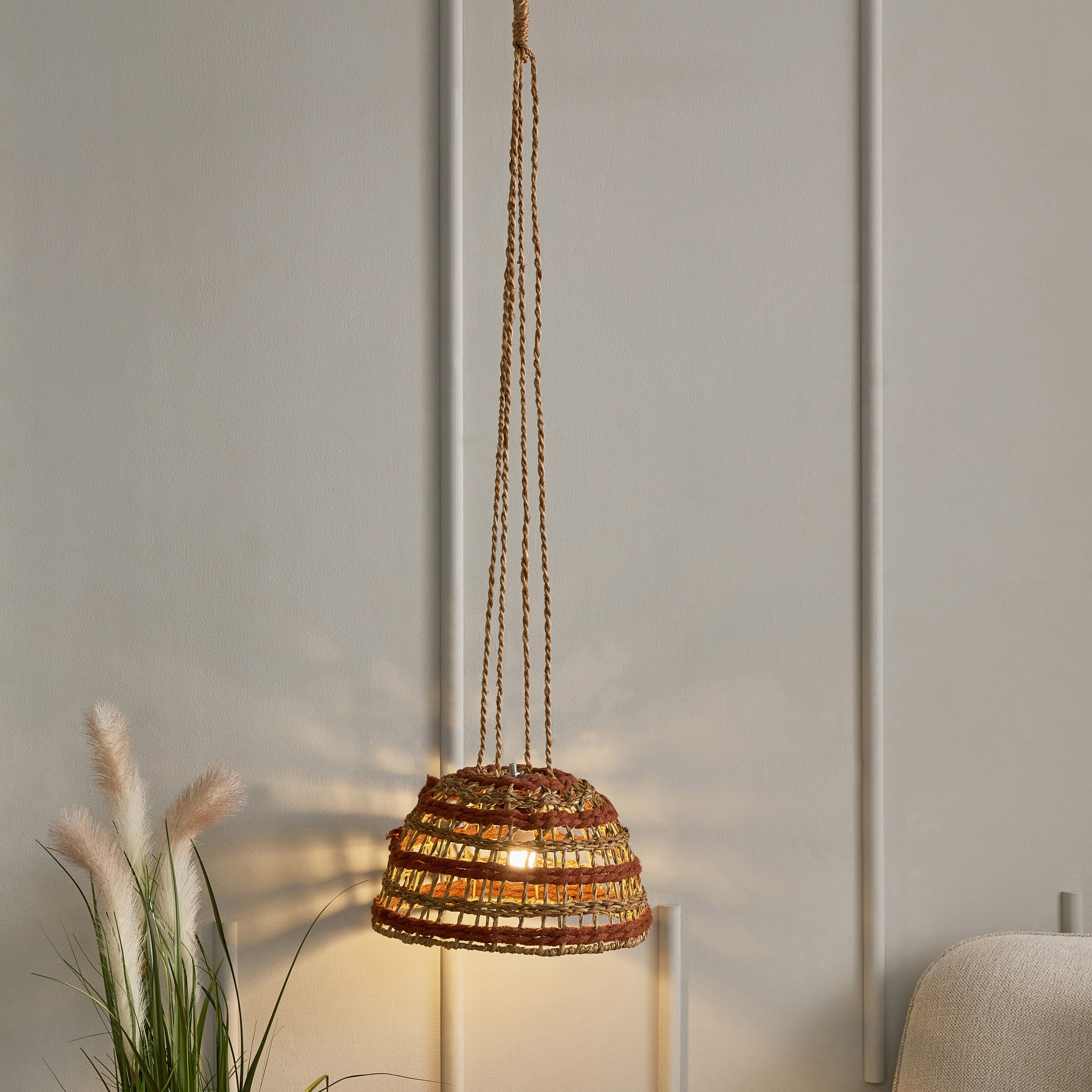 Naturaloom Rattan Hanging Lamp with Metal Holder - 35x35x110 cm-PROMO_HB_AE_B2G2_011025-image-2