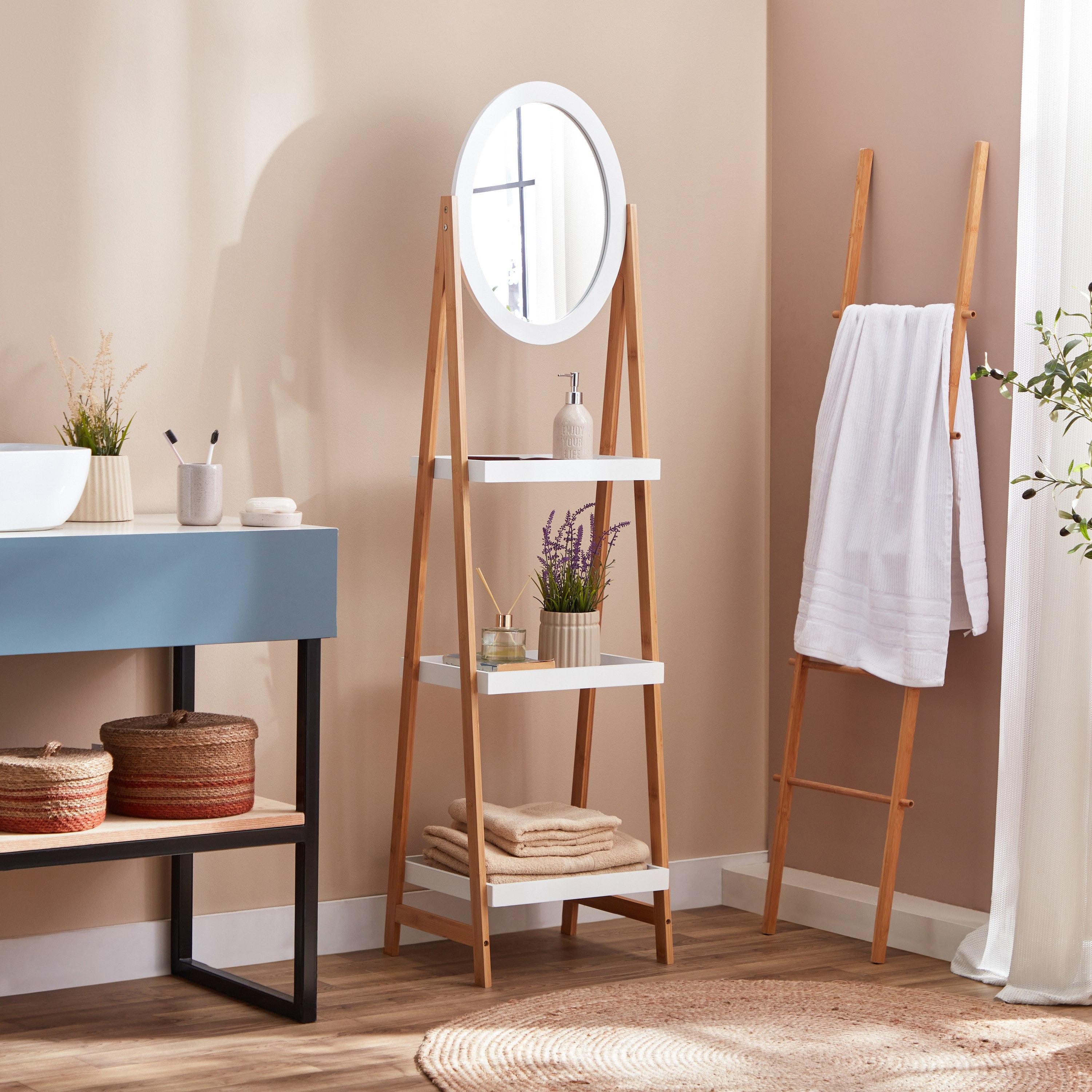 Lexus 3-Tier Storage Shelf with Mirror-hbxbathroom-bathroomstorage-towelholdersandstands-image-1