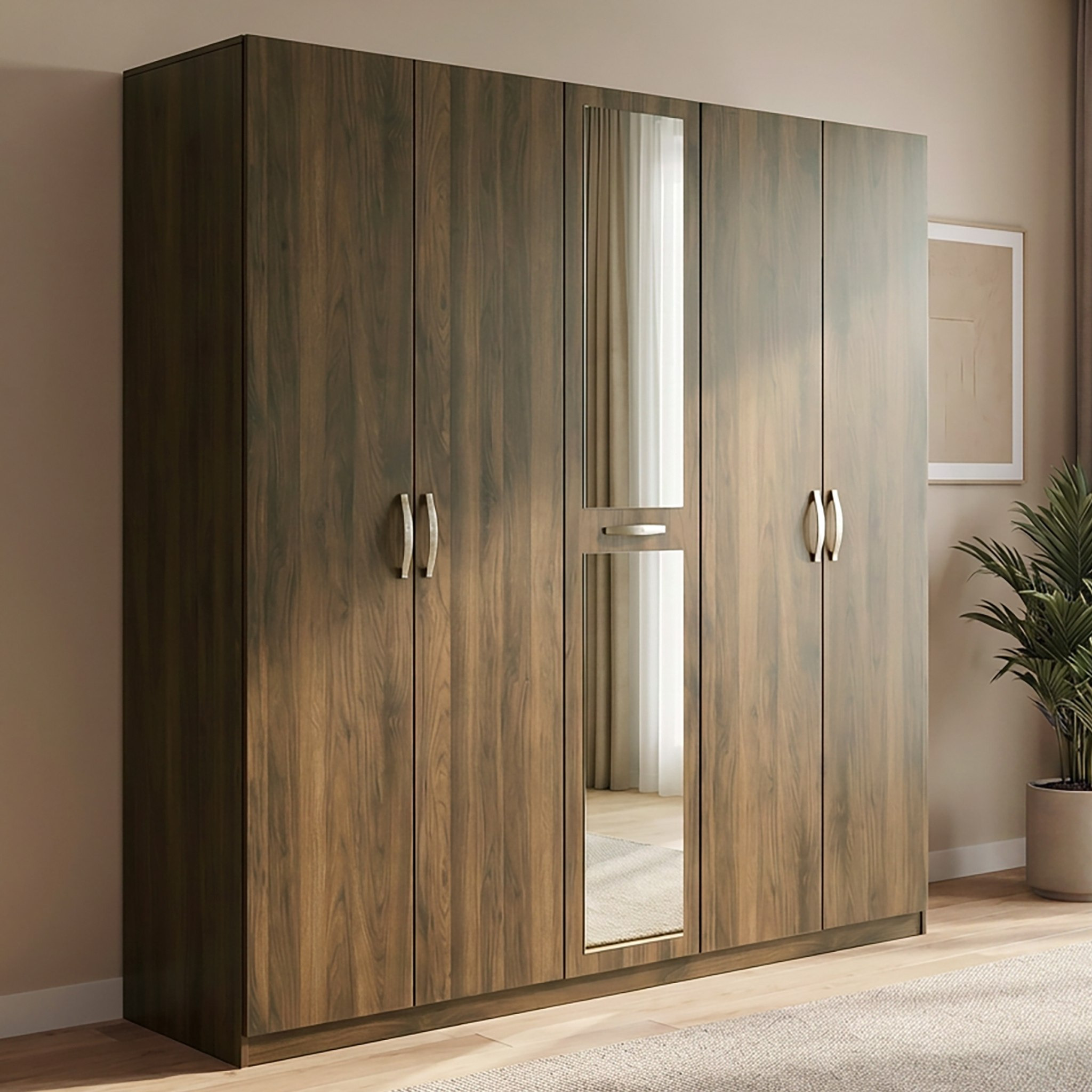 Kulltorp Plus 5-Door Wardrobe with Mirror-hbxfurniture-wardrobes-image-1