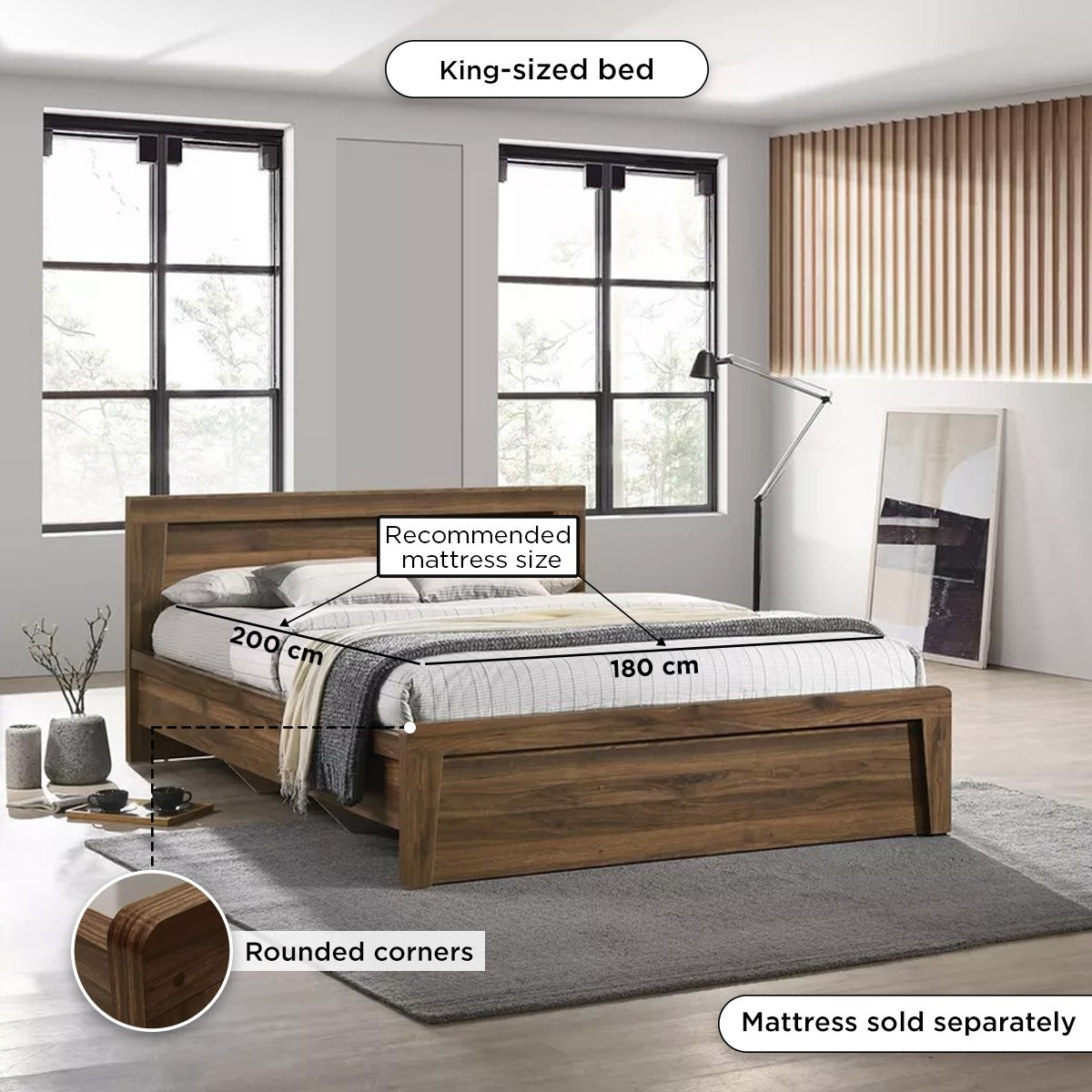 Kulltorp Plus New King Bed - 180x200 cm-hbxfurniture-bedsandbedsets-beds-image-4