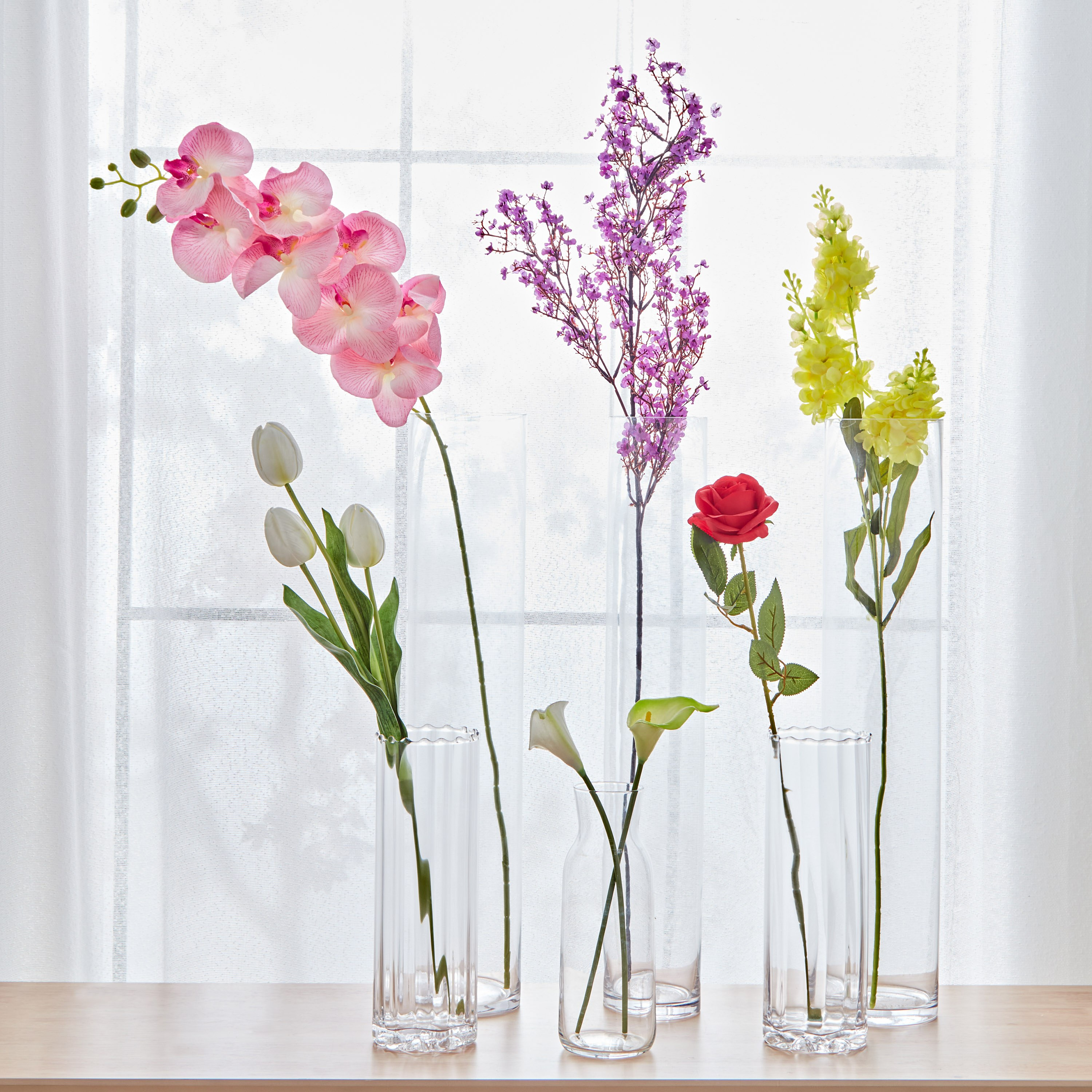 غصن زهرة الأوركيد الاستوائية - 100 سم-hbxdecorandfurnishings-homeaccessories-artificialflowersandplants-image-4