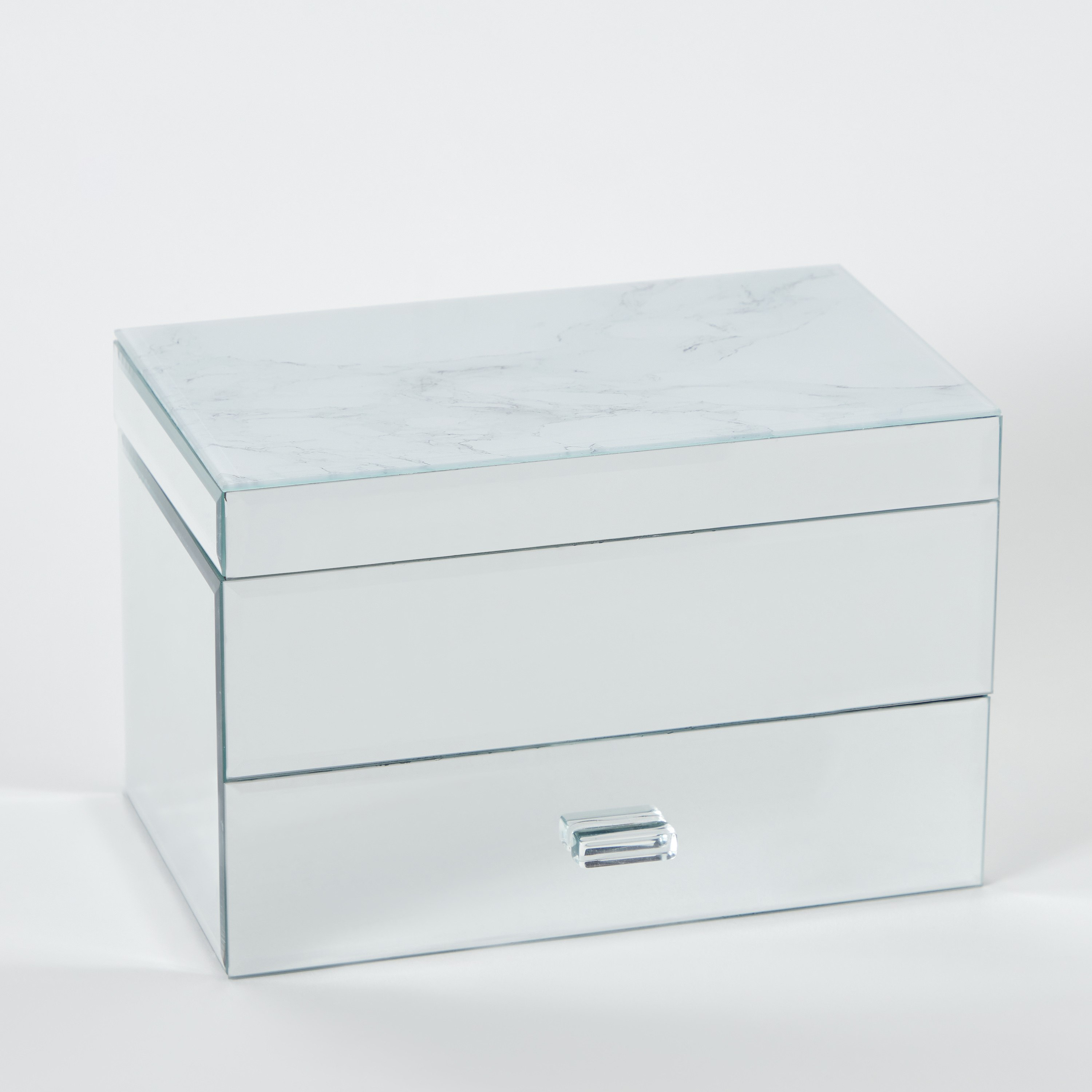 صندوق مجوهرات زجاج بتشطيب ميتاليك وطابقين من لاماك - 22.8x15x15 سم-hbxbedroom-bedroomaccessories-jewelleryboxesandholders-image-9
