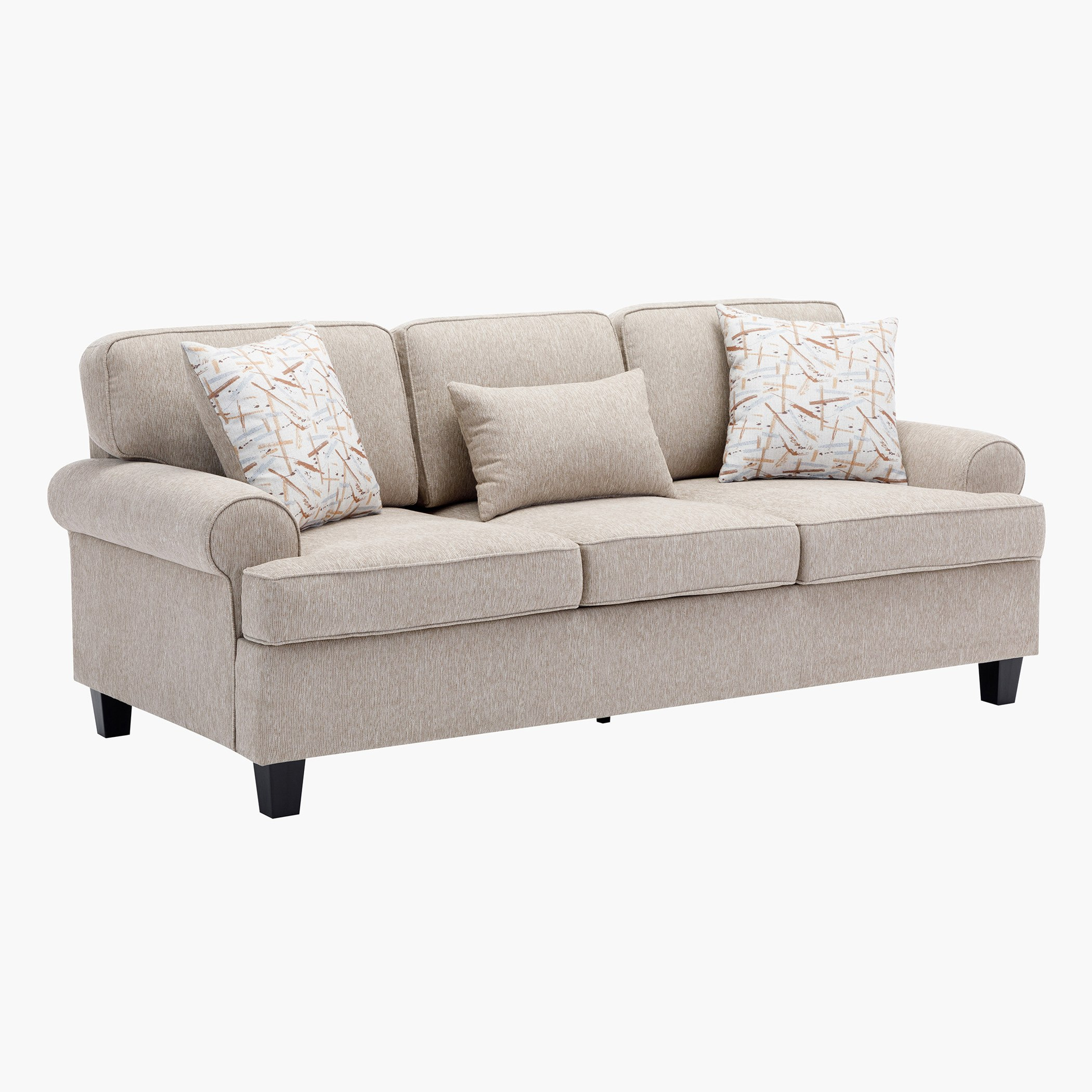Manhattan Cambridge 3-Seater Fabric Sofa with 3 Throw Cushions-hbxlivingroom-sofasandarmchairs-sofas-image-2
