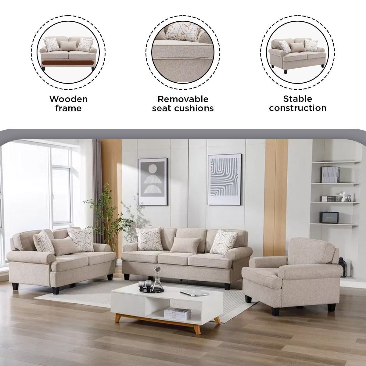 Manhattan Cambridge 2-Seater Fabric Sofa with 3 Throw Cushions-hbxlivingroom-sofasandarmchairs-sofas-image-5