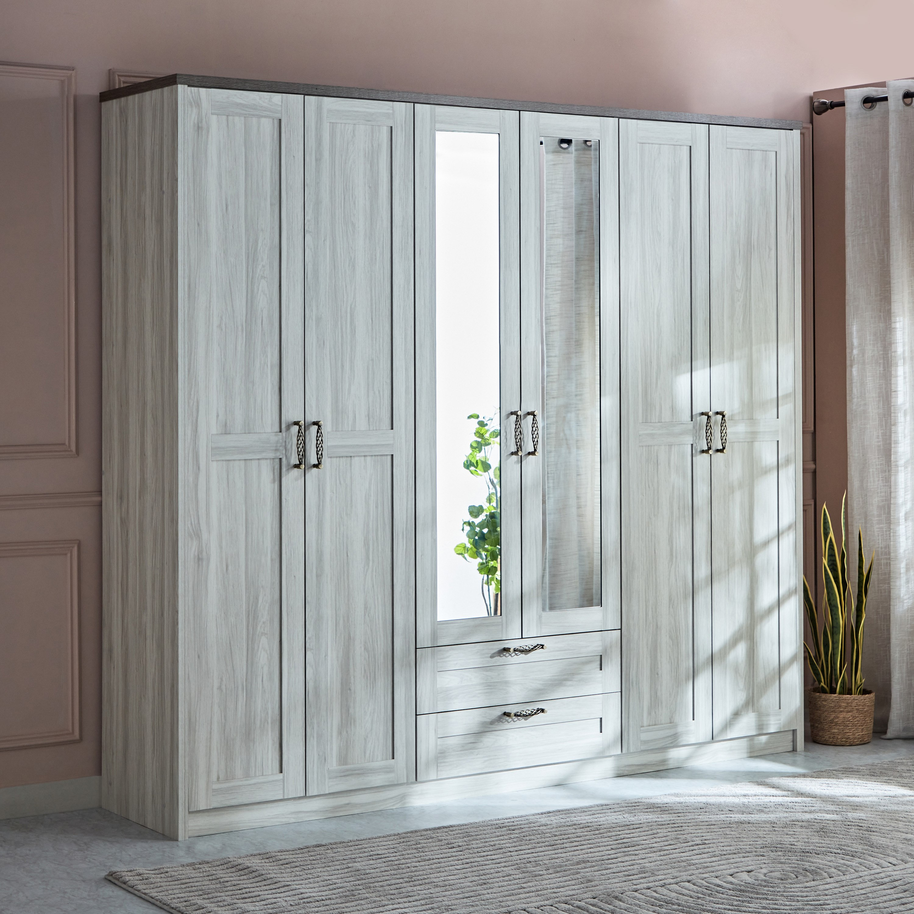 خزانة ملابس 6 أبواب مع درجين من أنجيليك-hbxfurniture-wardrobes-image-2