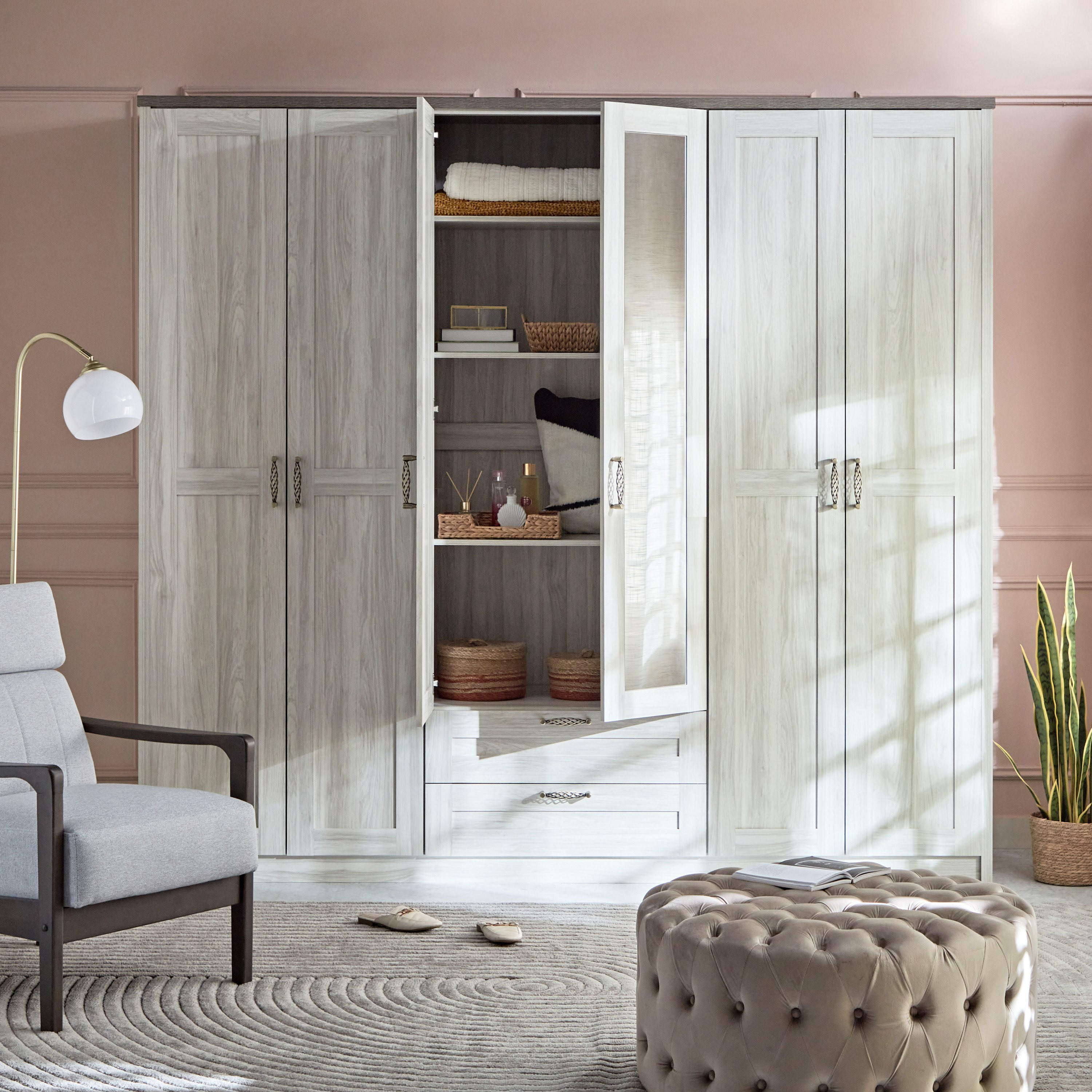 خزانة ملابس 6 أبواب مع درجين من أنجيليك-hbxfurniture-wardrobes-image-11
