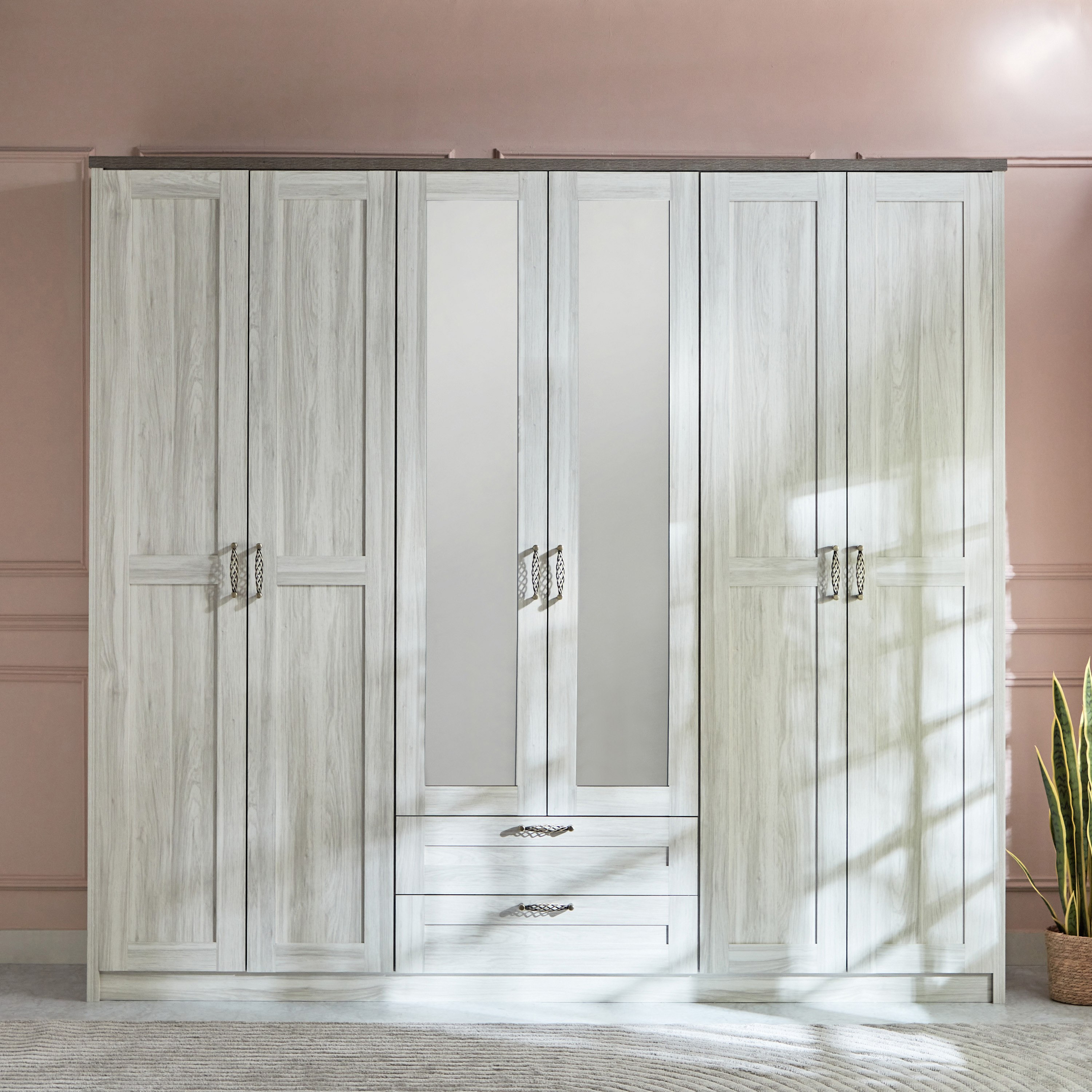 Angelic 6-Door Wardrobe with 2 Drawers