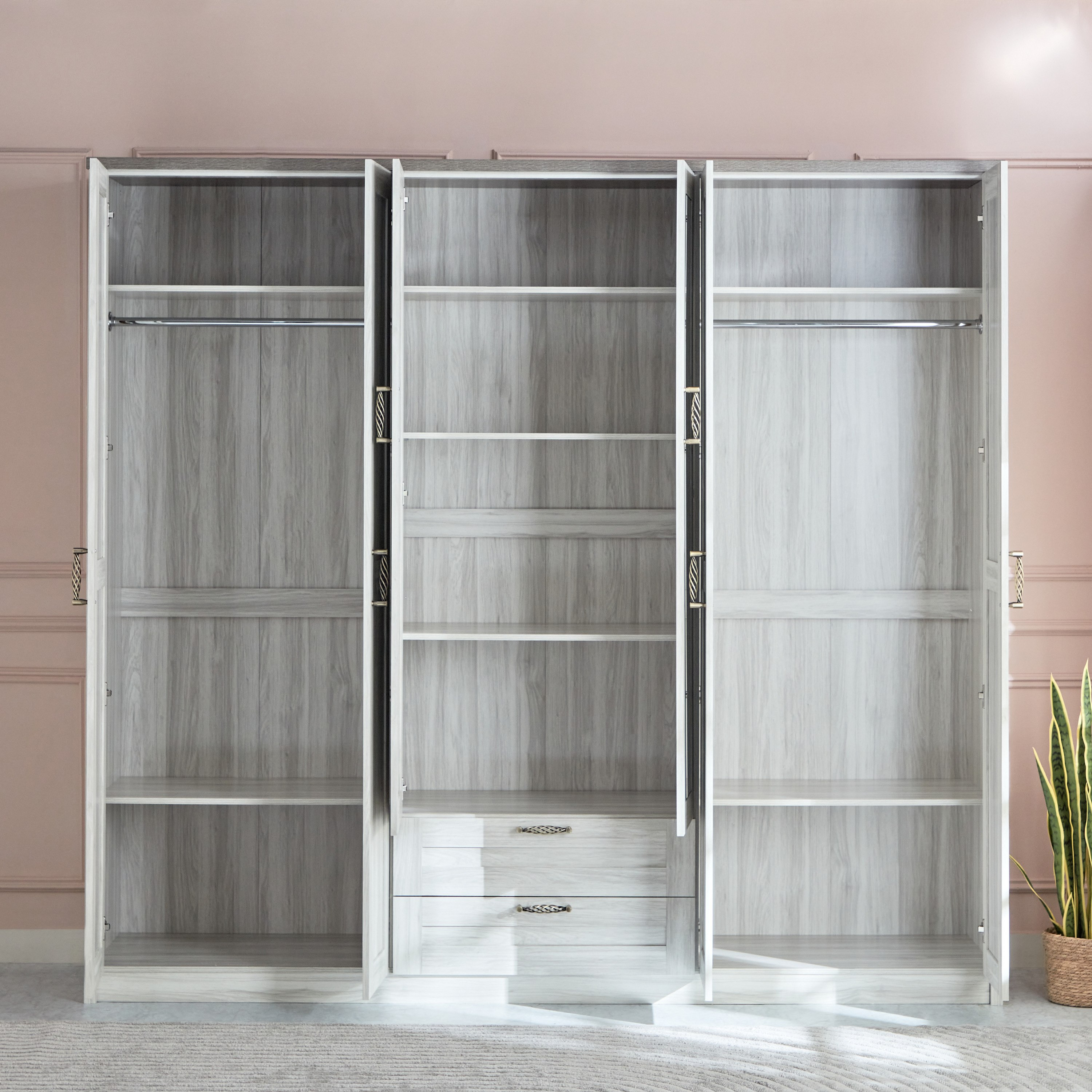 خزانة ملابس 6 أبواب مع درجين من أنجيليك-hbxfurniture-wardrobes-image-4