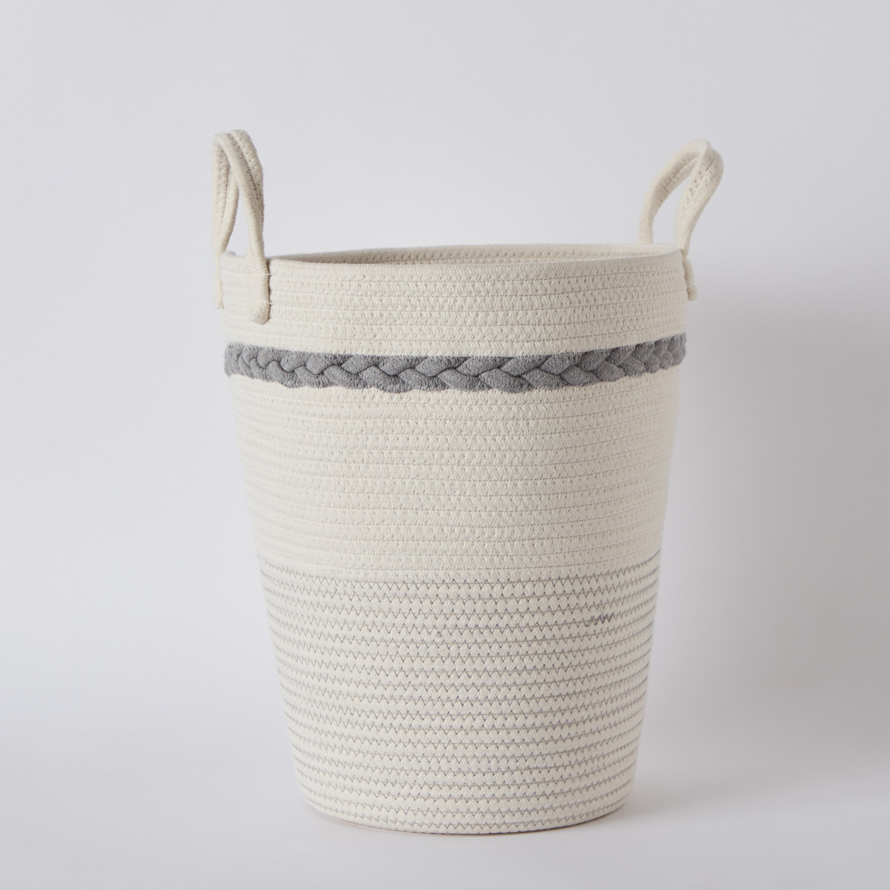 سلة غسيل مستديرة من الحبال القطنية من لورين - 35x40 سم-hbxbathroom-bathroomstorage-laundryhampers-image-5