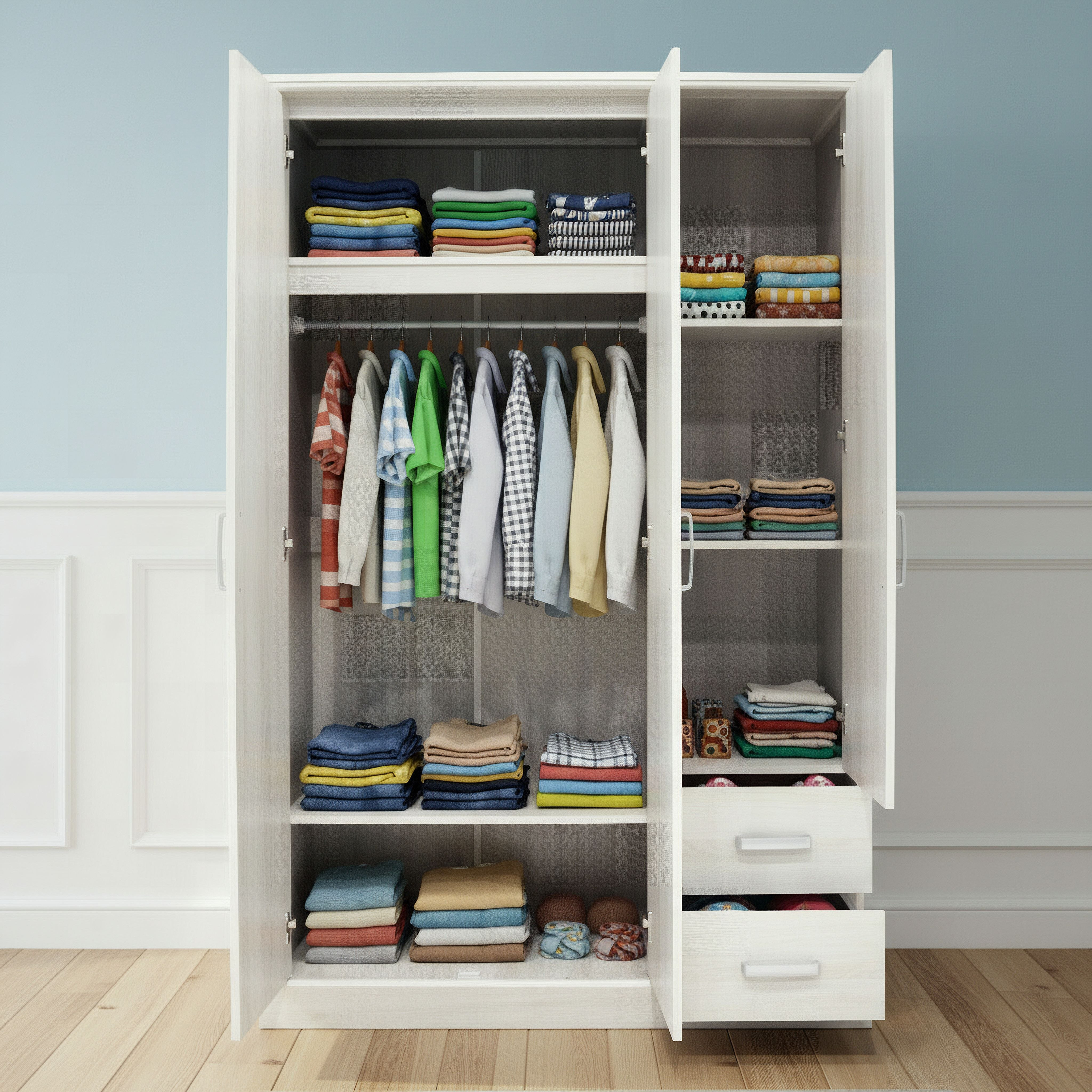خزانة ملابس 3 أبواب ودرجين ومرآة من بلير-hbxfurniture-wardrobes-image-3