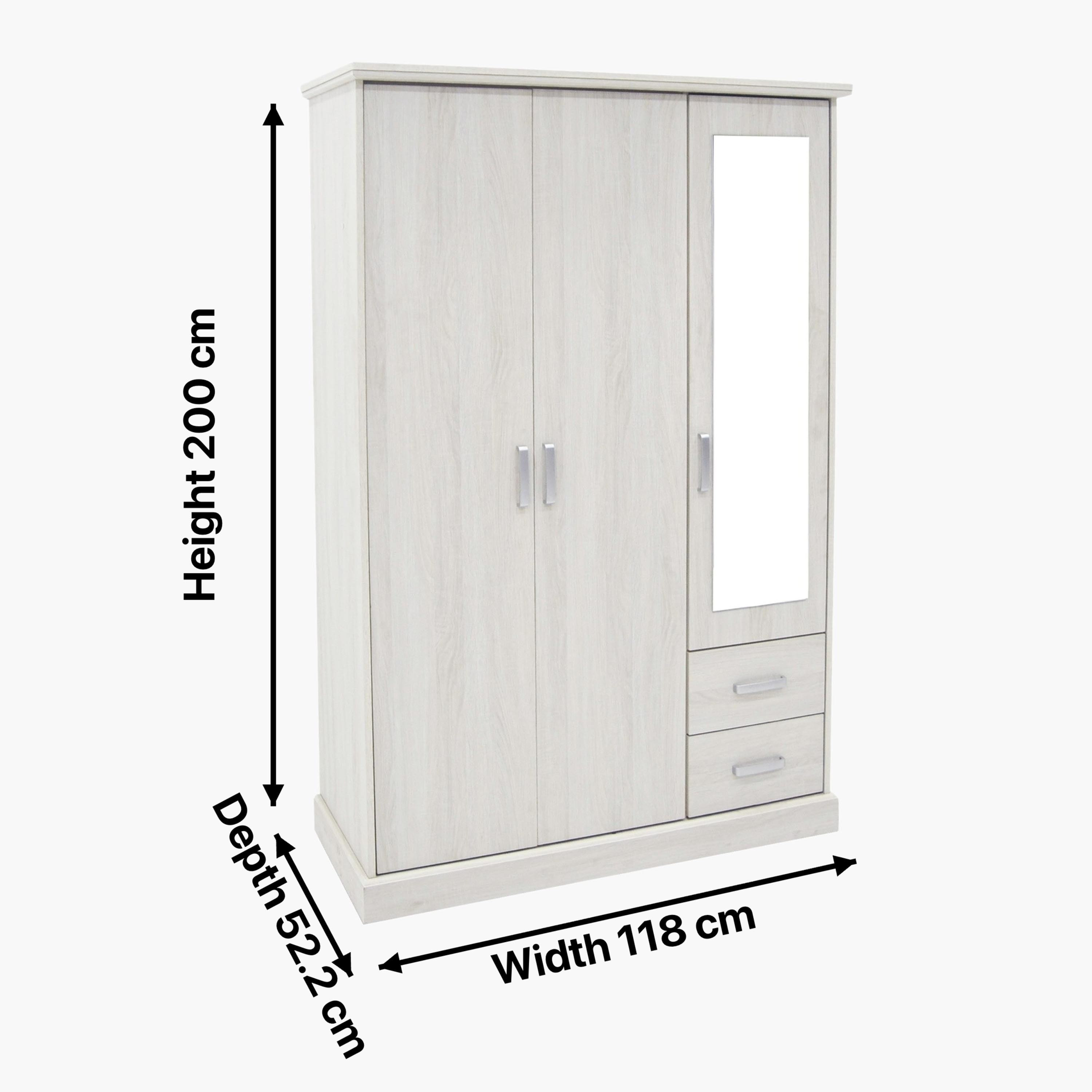 خزانة ملابس 3 أبواب ودرجين ومرآة من بلير-hbxfurniture-wardrobes-image-8