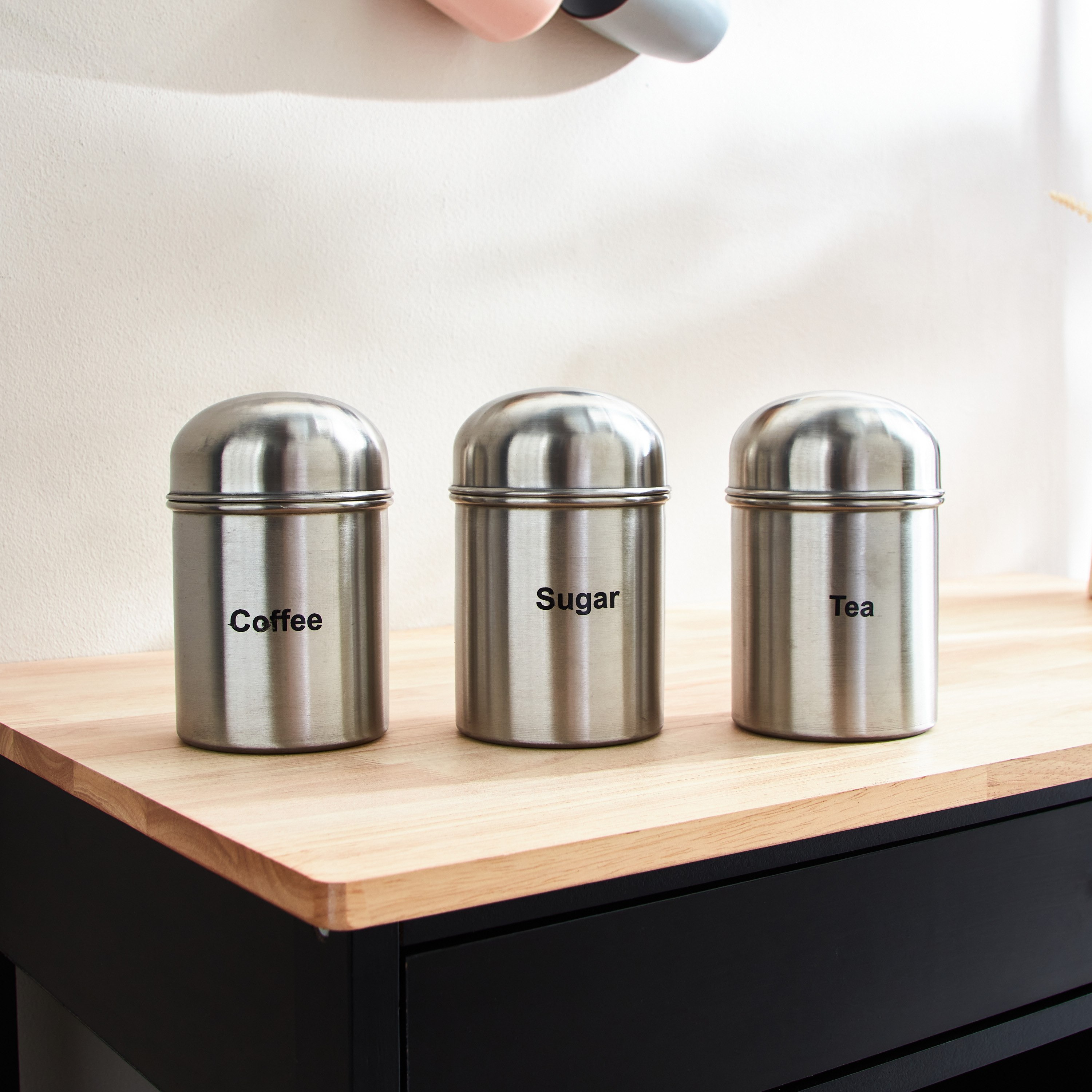 طقم حاويات شاي وقهوة وسكر فولاذ 3 قطع من بريميا - 600 مل-hbxhomeware-hbxkitchen-image-2