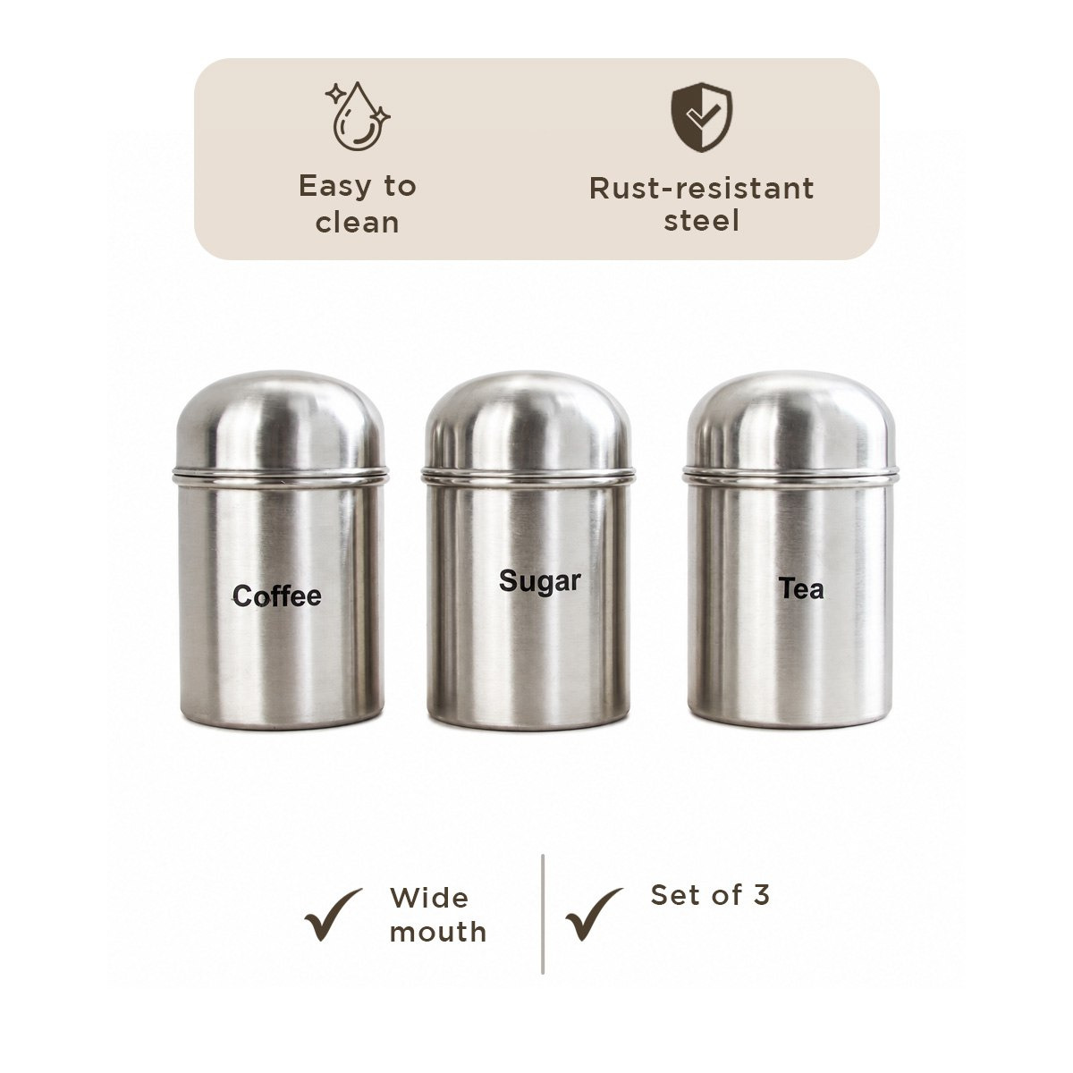 Premia 3-Piece Tea Coffee Sugar Steel Container Set - 600 ml-hbxhomeware-hbxkitchen-image-6
