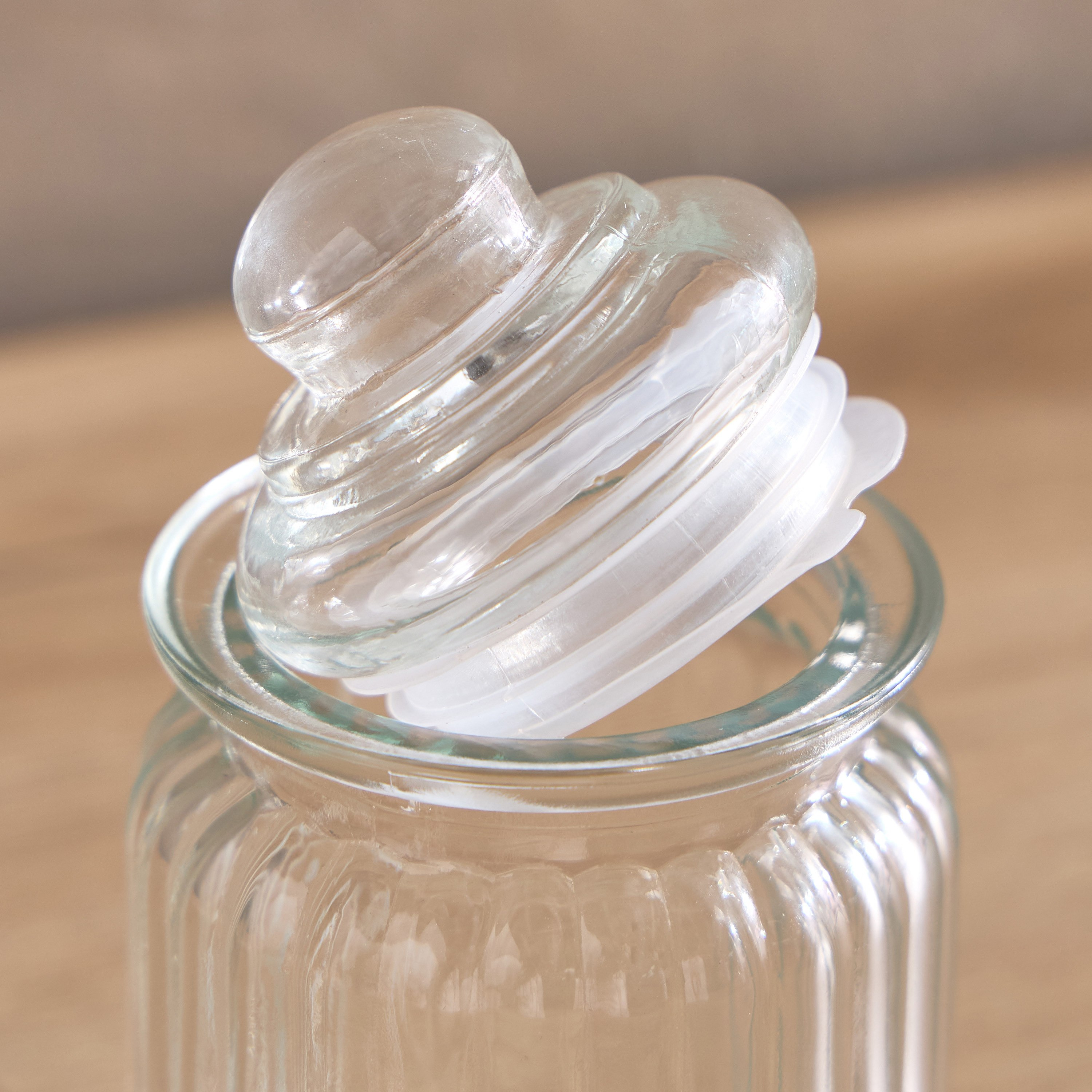 Essential Glass Ribbed Jar - 300 ml-hbxhomeware-hbxkitchen-image-3