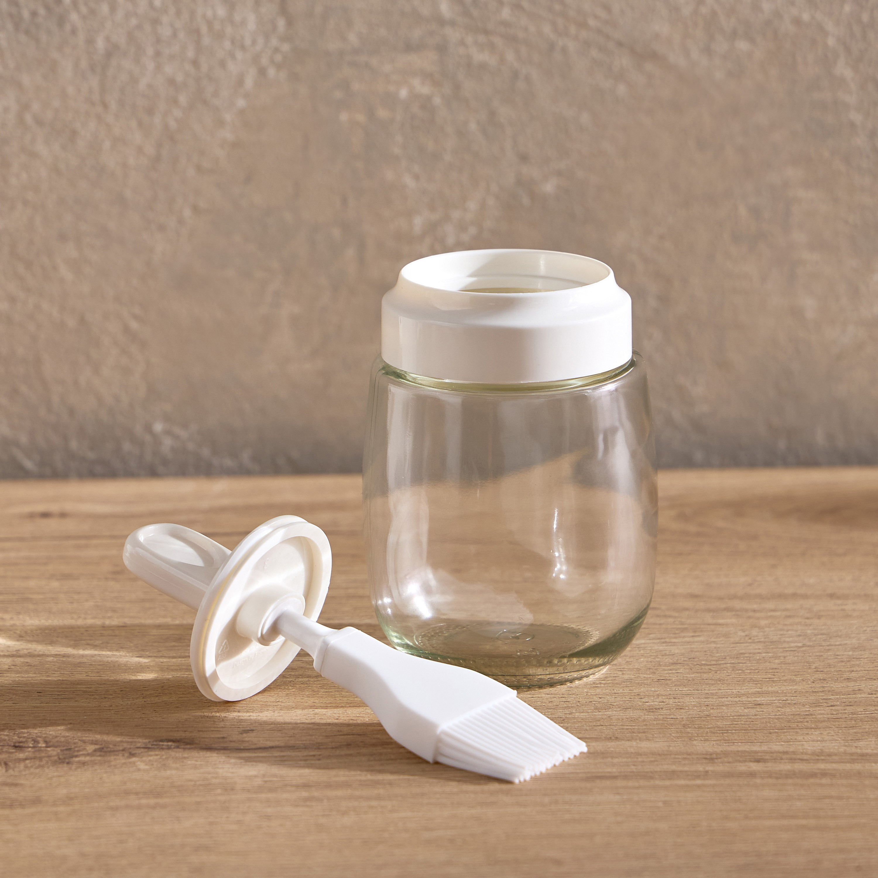 Essential Glass Jar with Silicone Brush - 290 ml-hbxkitchen-bakeware-image-2