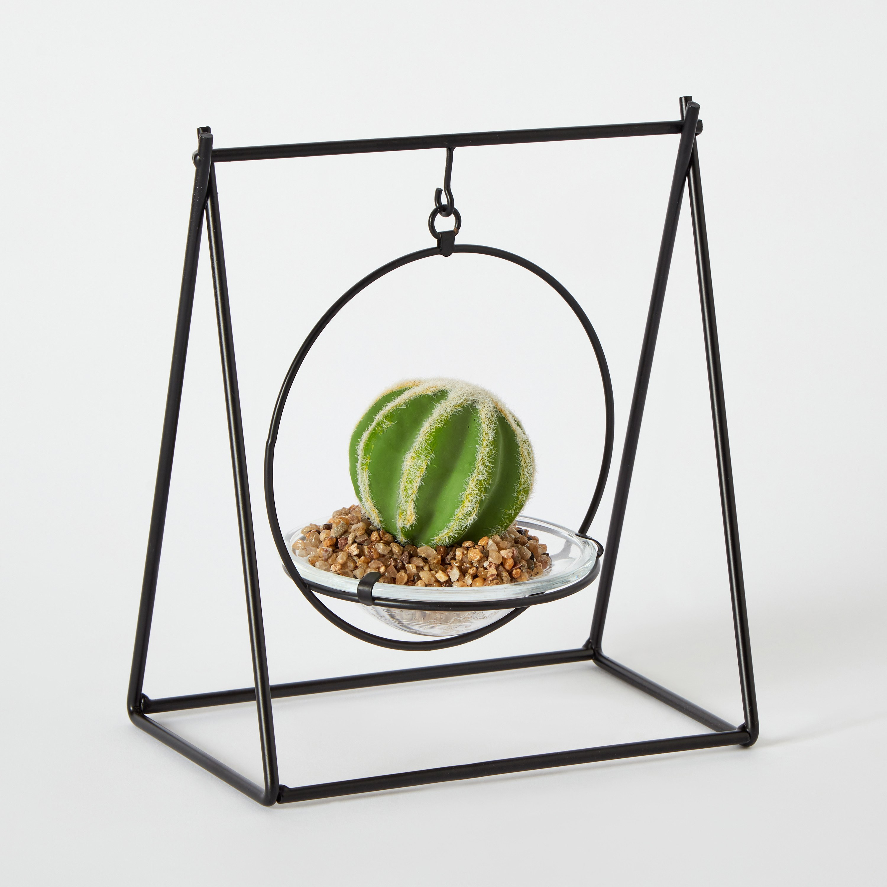 صبار معلّق في أرجوحة معدنية من ديستان - 19x12x22 سم-hbxhomeware-homedecor-figurinesandornaments-image-6