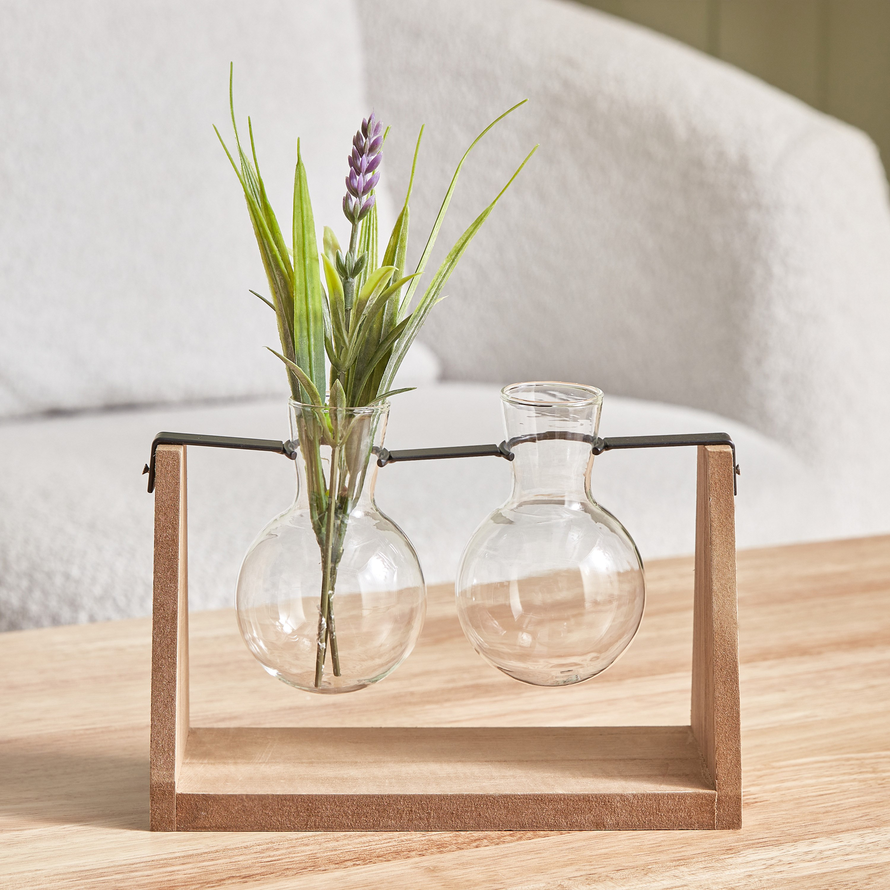 Destan 2-Piece Bud Vase Set in Wooden Swing - 19x8x14 cm-hbxbedroom-decorandaccessories-vases-image-1