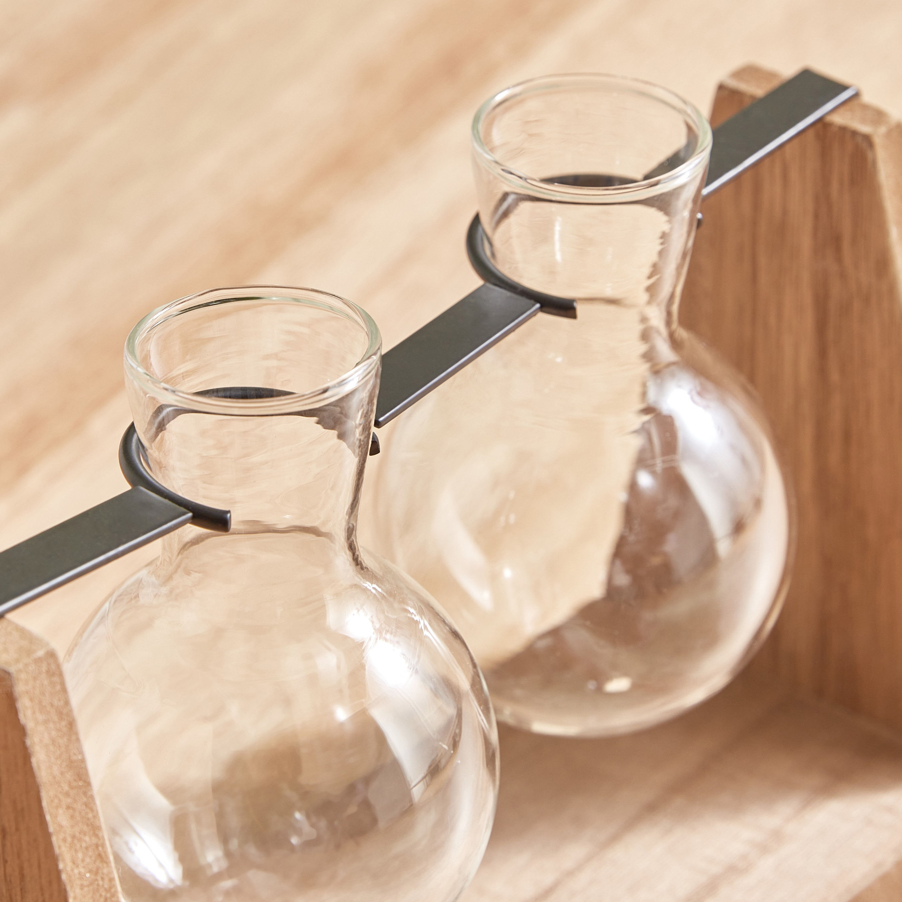 Destan 2-Piece Bud Vase Set in Wooden Swing - 19x8x14 cm-hbxbedroom-decorandaccessories-vases-image-3