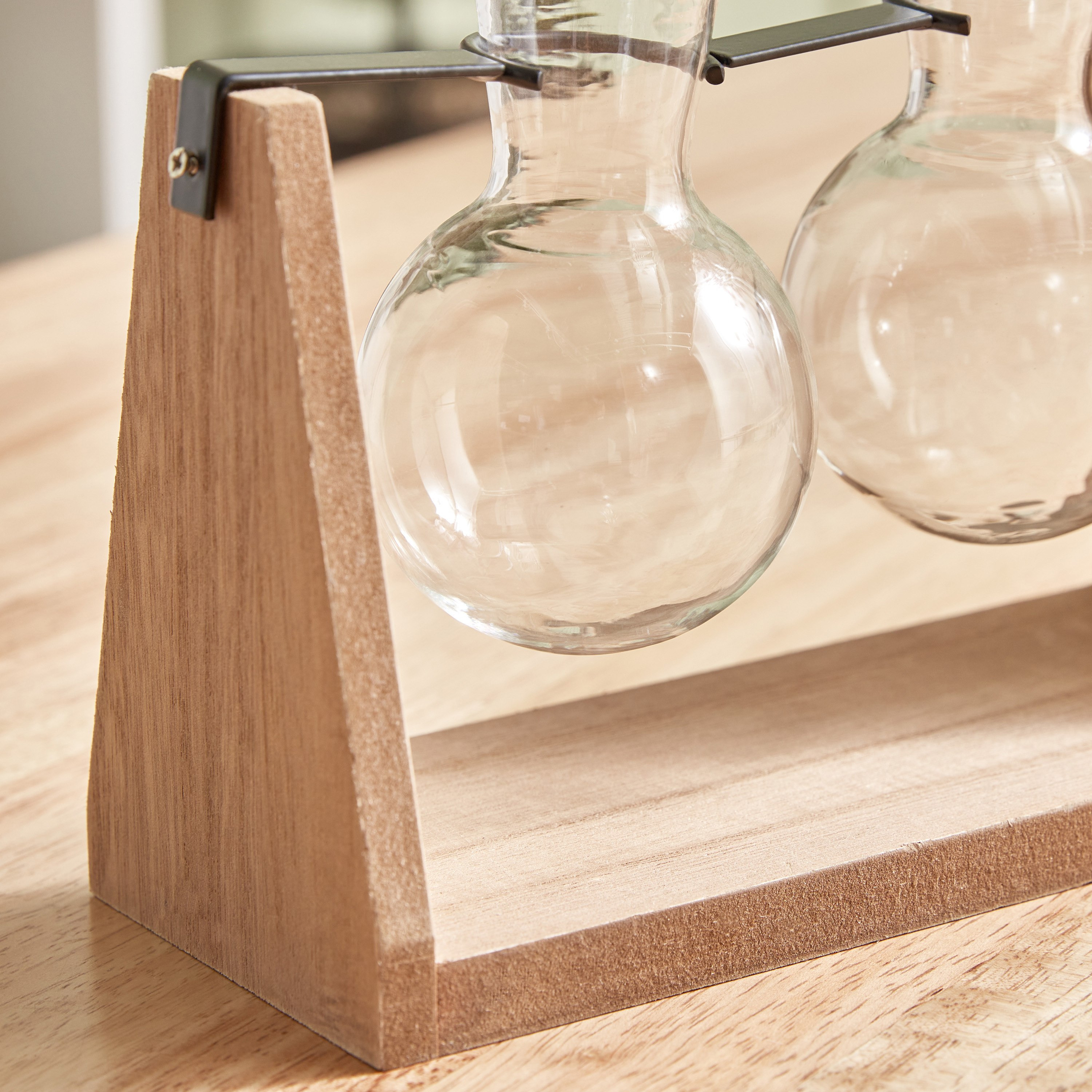 Destan 2-Piece Bud Vase Set in Wooden Swing - 19x8x14 cm-hbxbedroom-decorandaccessories-vases-image-4