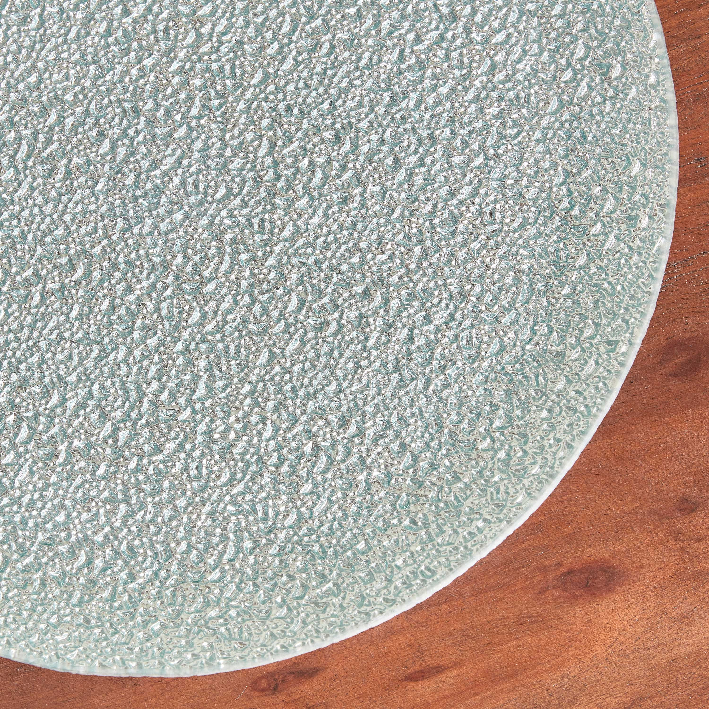 Destan Round Glass Textured Charger Plate - 33 cm-hbxhomeware-hbxdecorandfurnishings-image-3