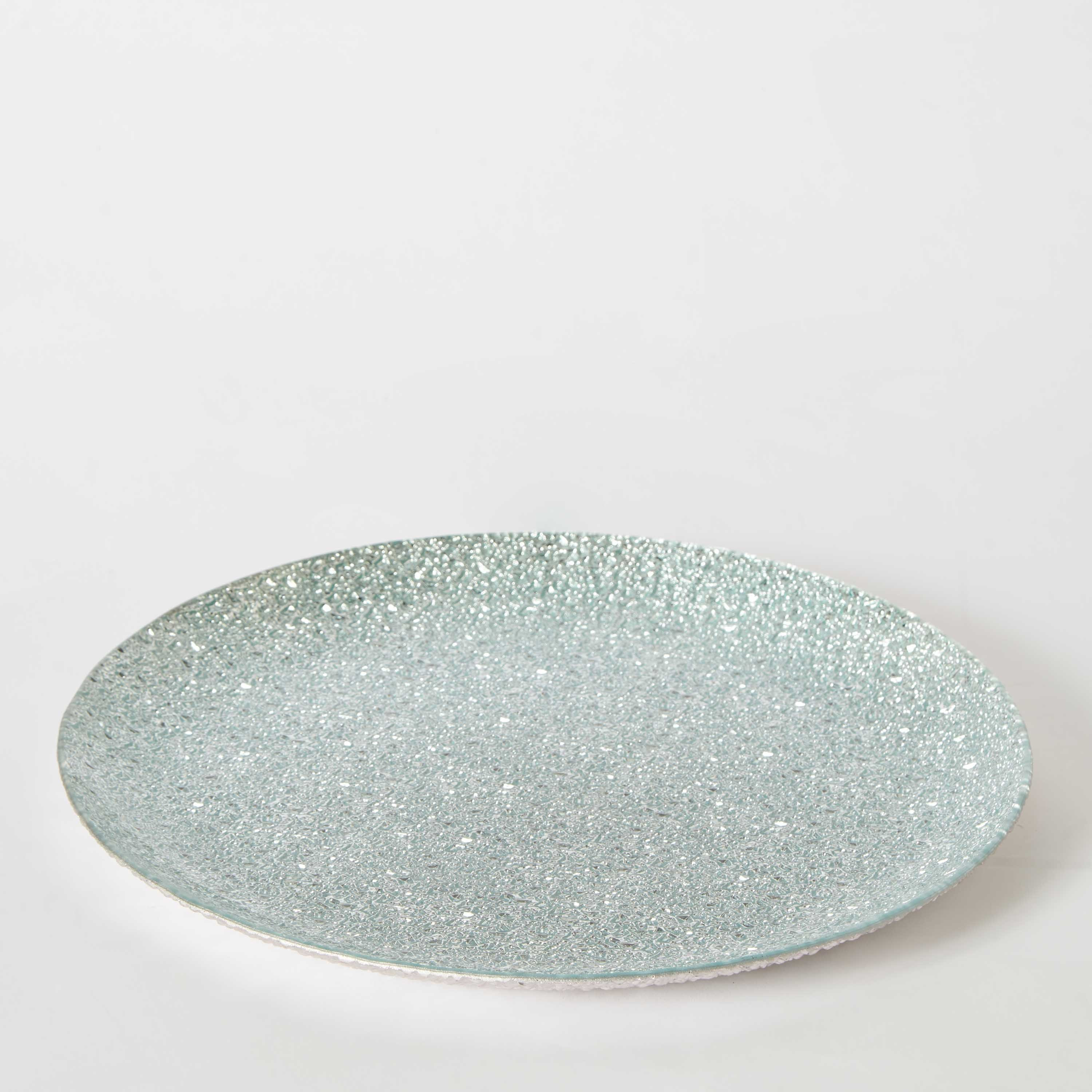 Destan Round Glass Textured Charger Plate - 33 cm-hbxhomeware-hbxdecorandfurnishings-image-5