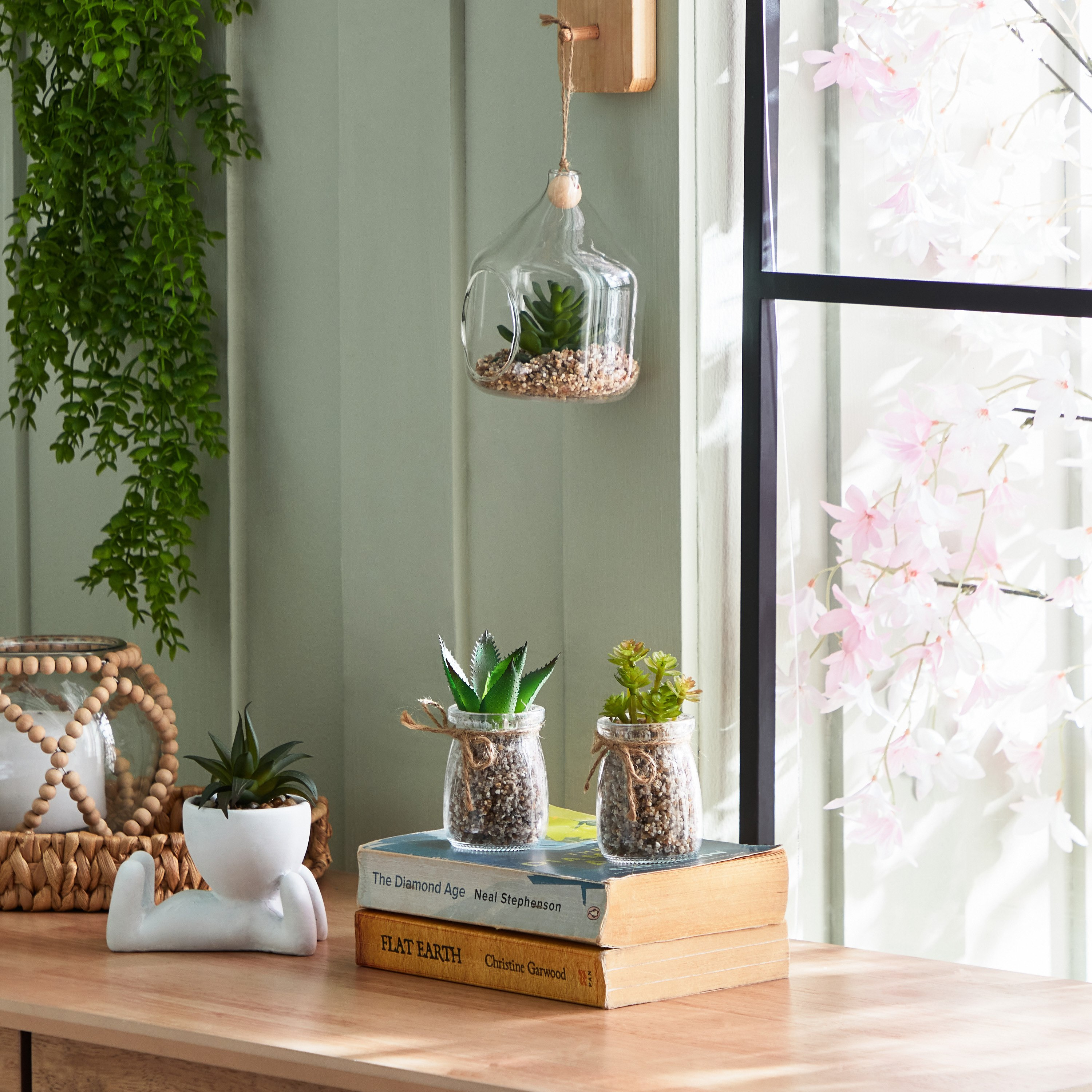 Destan Hanging Succulent Plant - 10x12.5 cm-hbxdecorandfurnishings-homeaccessories-artificialflowersandplants-image-4