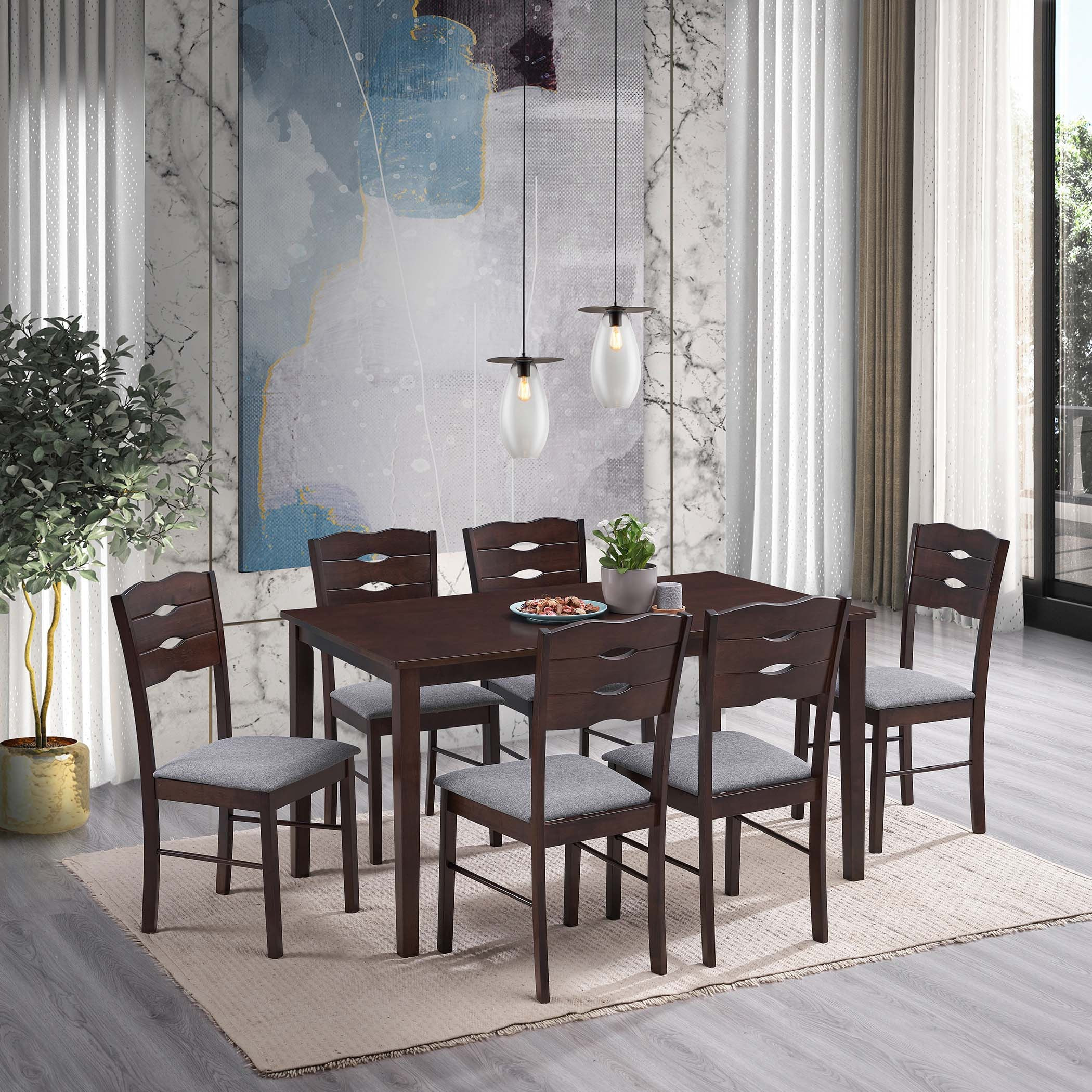 طقم سفرة 6 مقاعد من بلجيكا-hbxfurniture-diningtablesandsets-diningsets-sixseater-image-1