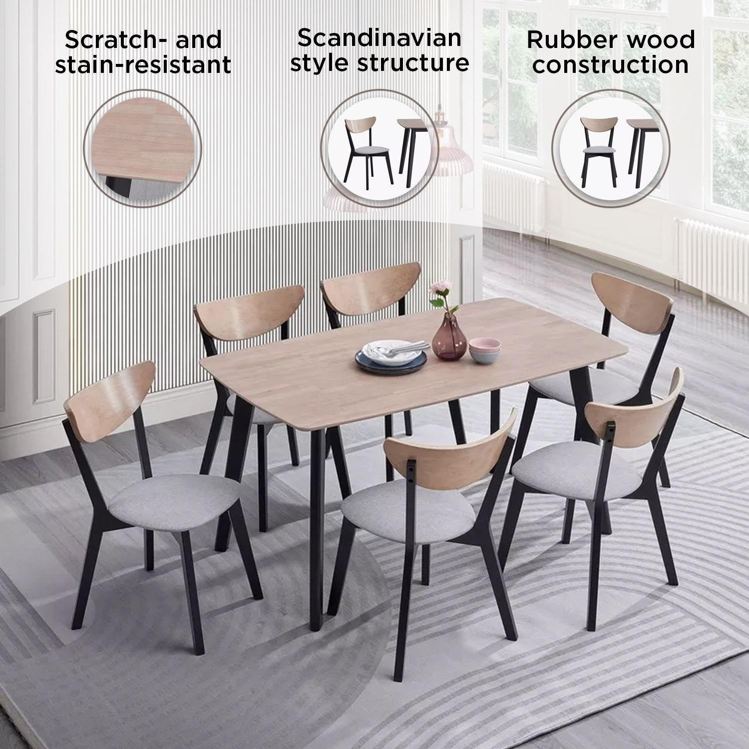Cameroon 6-Seater Dining Set-hbxfurniture-diningtablesandsets-diningsets-sixseater-image-5