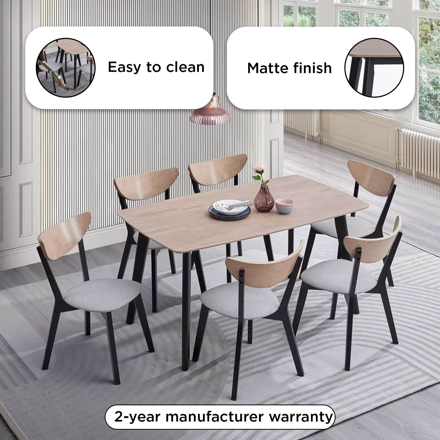 Cameroon 6-Seater Dining Set-hbxfurniture-diningtablesandsets-diningsets-sixseater-image-6