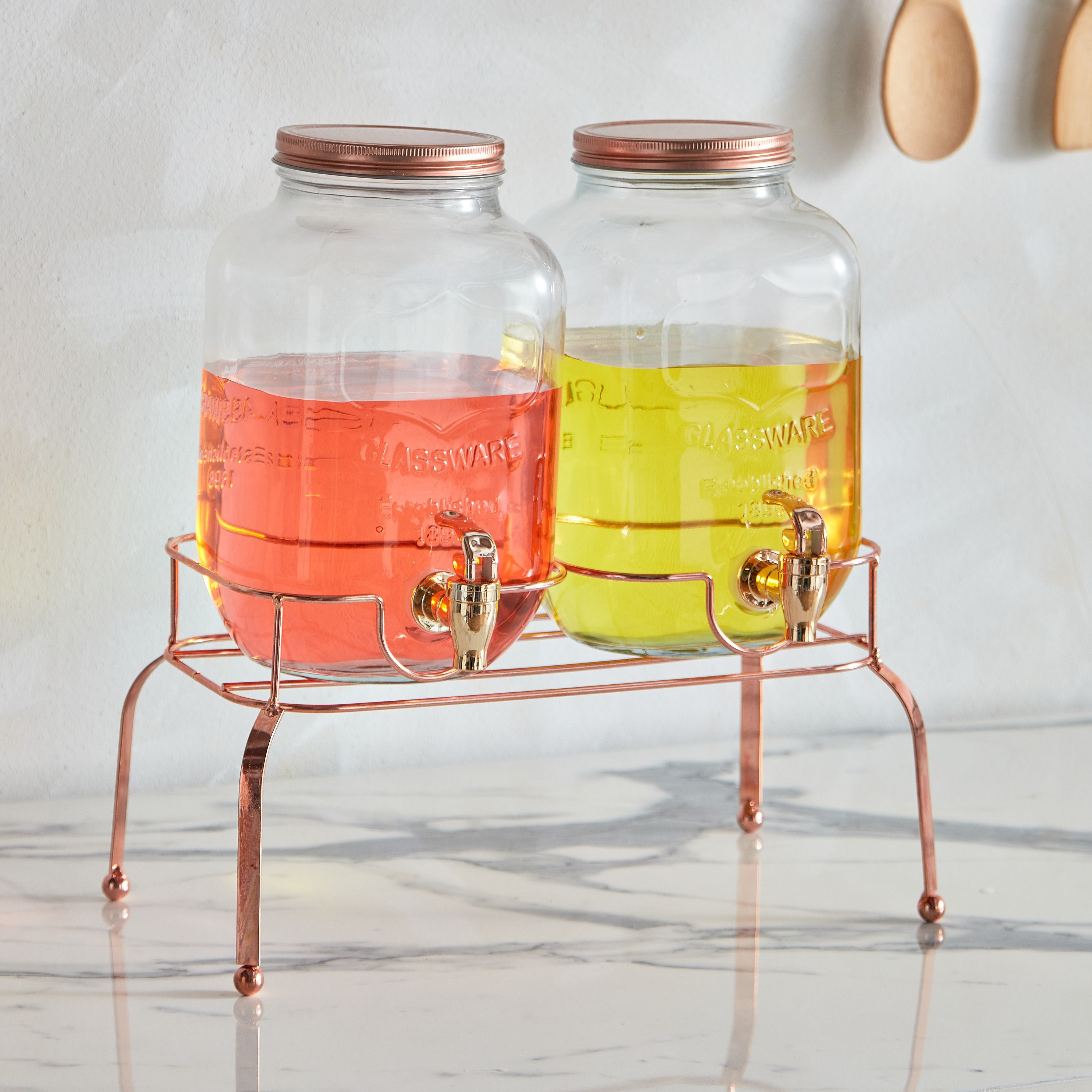 طقم موزع مشروبات زجاج طعتين مع حامل من أوركيد - 4 لتر-hbxhomeware-hbxkitchen-image-1