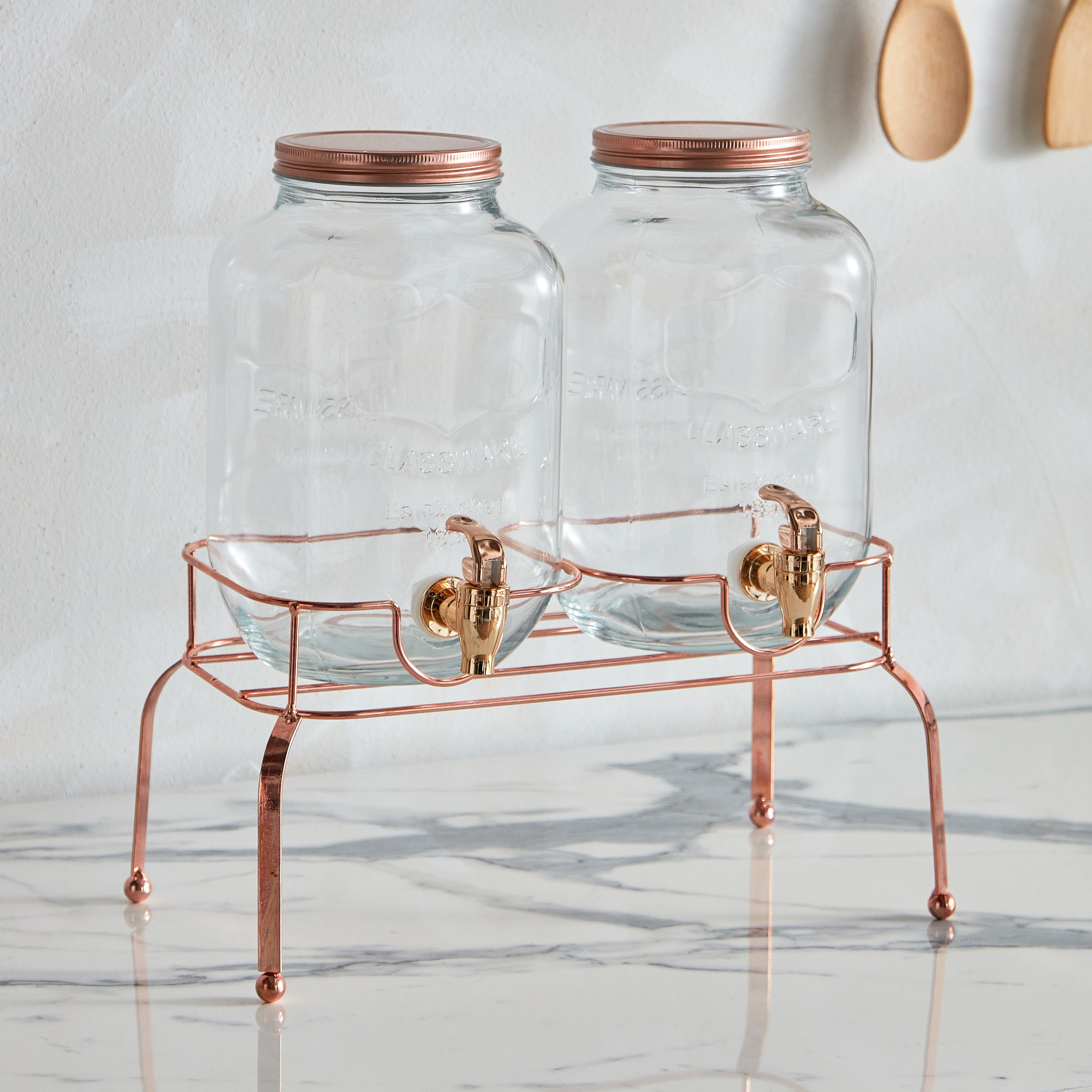 طقم موزع مشروبات زجاج طعتين مع حامل من أوركيد - 4 لتر-hbxhomeware-hbxkitchen-image-2